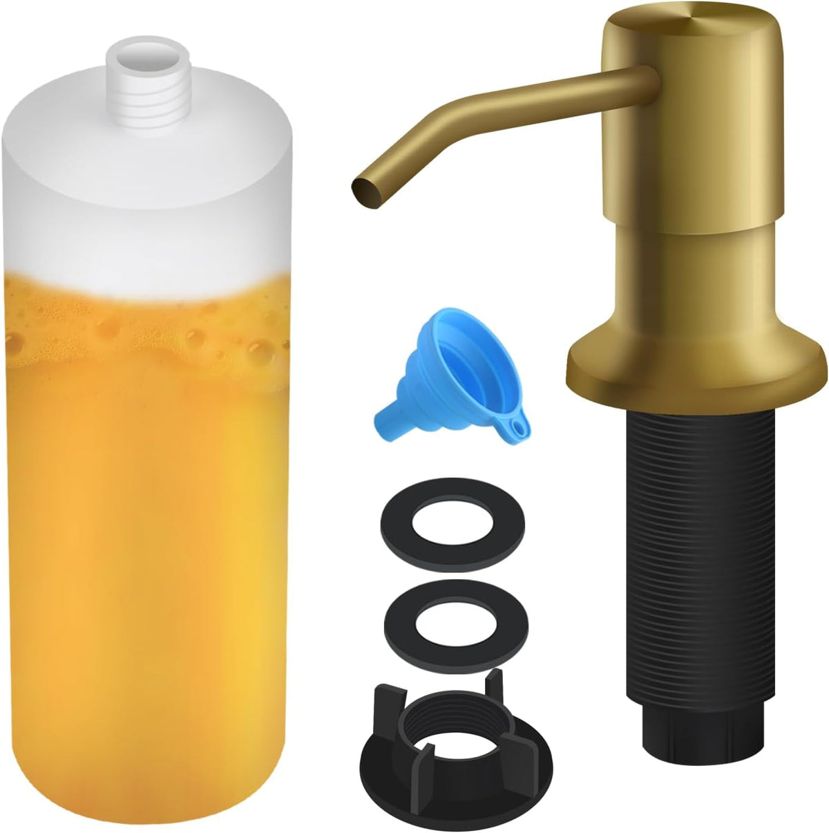 Soap Dispenser for Kitchen Sink, Built in Sink Soap Dispenser Lotion Dispenser with 17 OZ Bottle