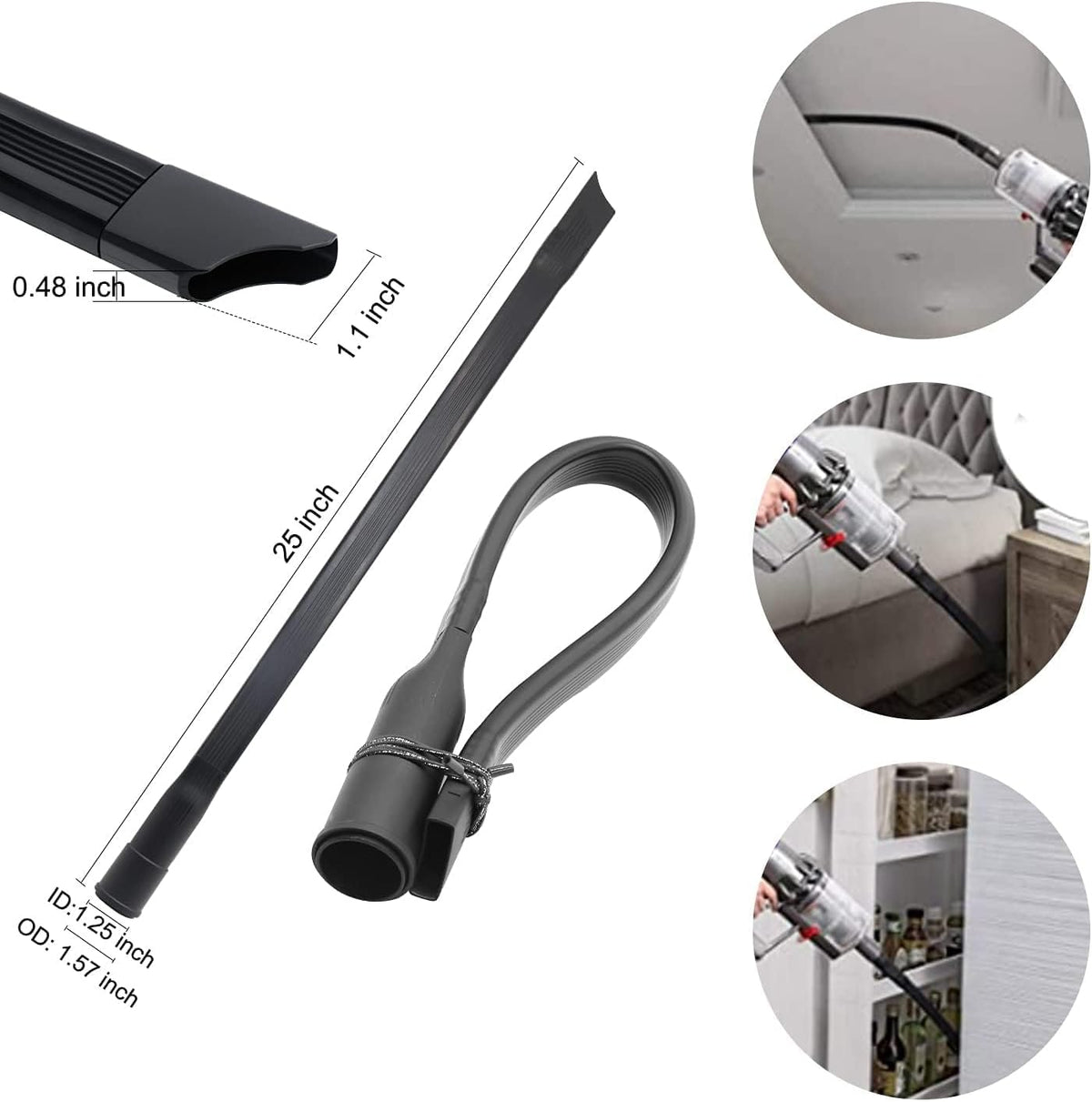 9 Pcs Universal Vacuum Attachments & Brushes for Shop Vac Accessories with 2 1/2" to 1 1/4" & 1
