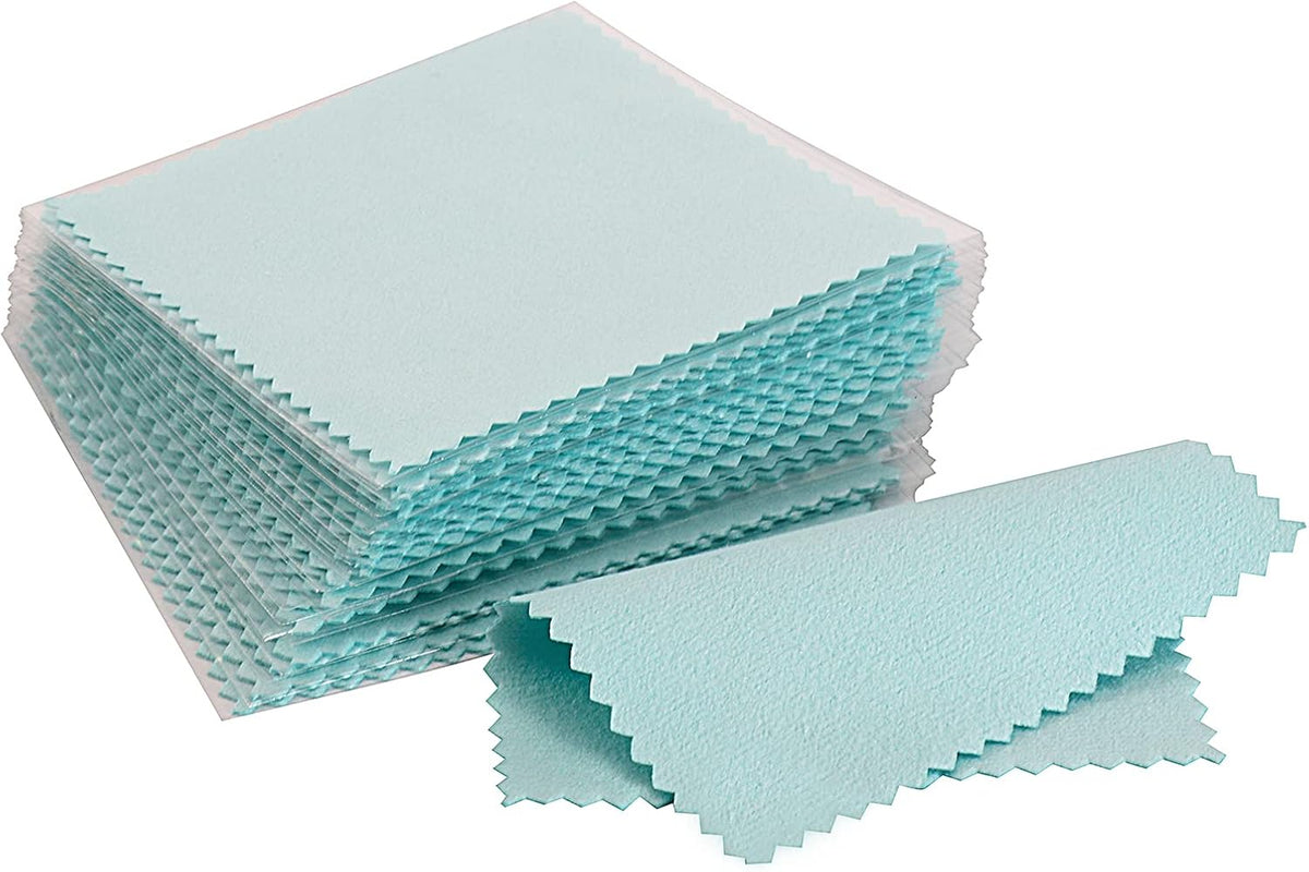 CATIFLIN 100pcs Premium Jewelry Cleaning Cloth, Silver Polishing Cloth Individually Wrapped, for