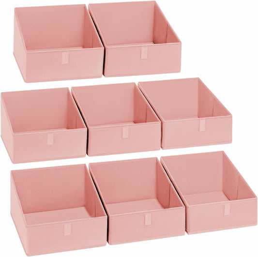 DIMJ Closet Storage Bins 8 Pack - Fabric Trapezoid Closet Organizer Bin, Foldable Storage Baskets