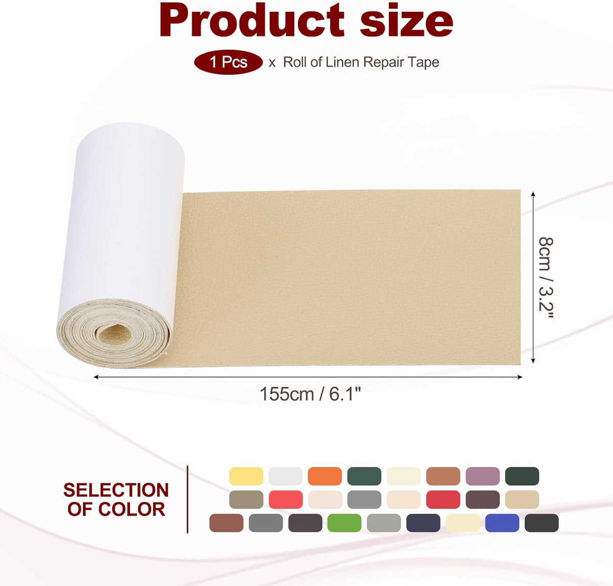 PATIKIL Leather Patches Tape for Furniture, 3.2 x 61 Inch Self Adhesive Vinyl Leather Repair Kit