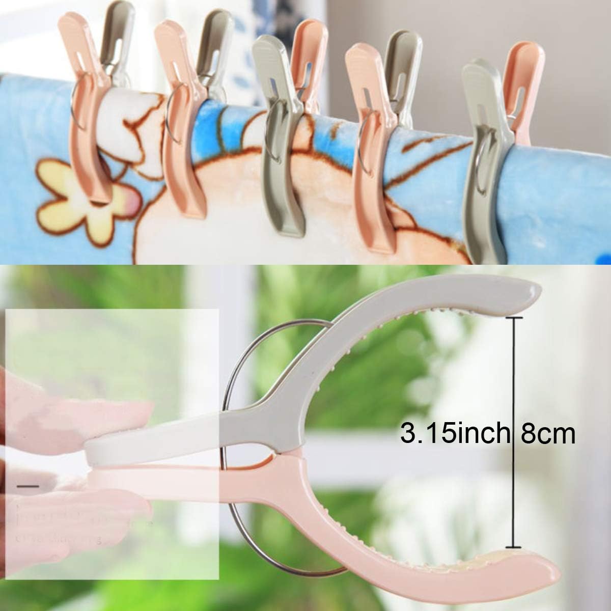 10 Pack Beach Towel Clips for Beach Chairs Jumbo Size Towel Clamps Lounge Pool Chairs on Cruise