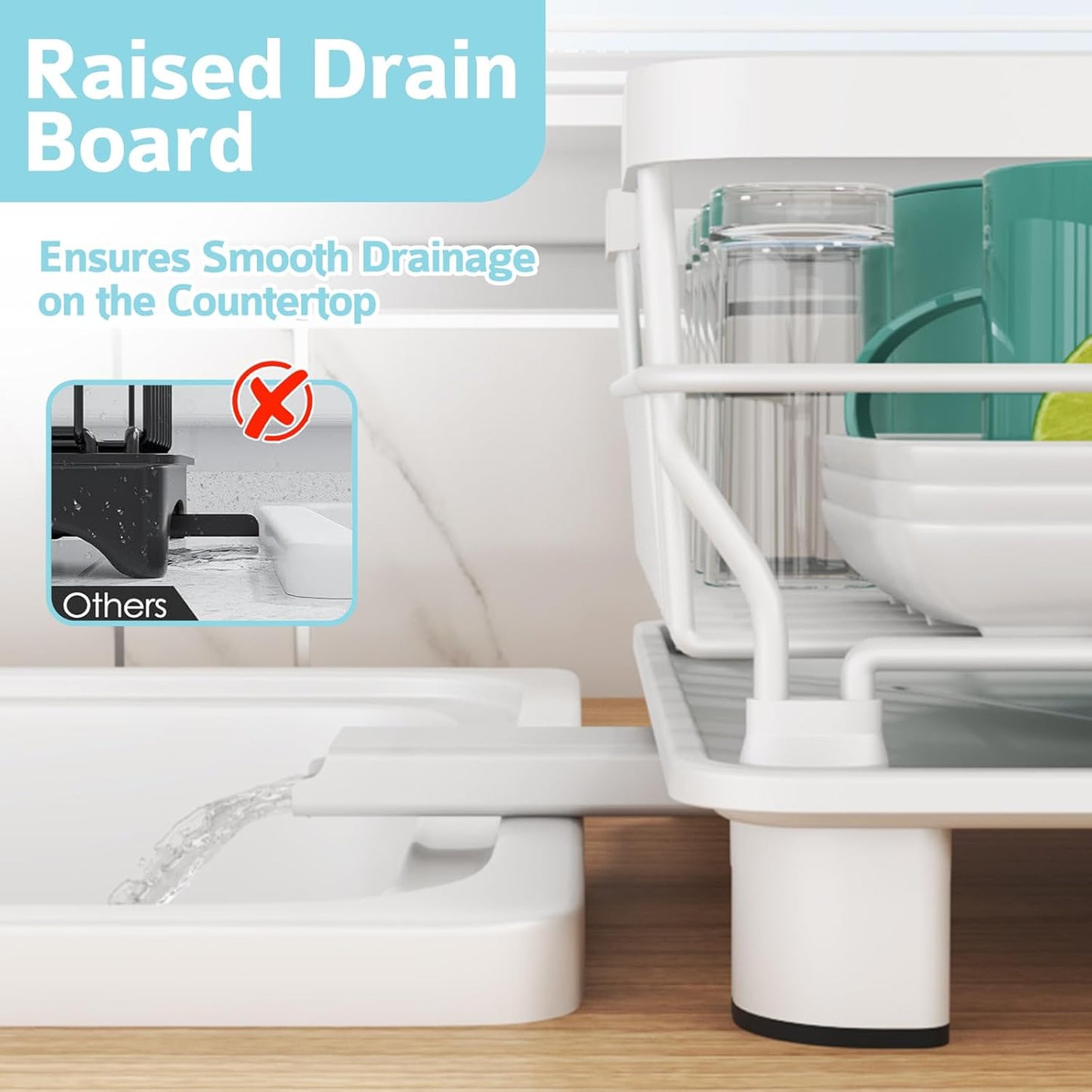 Dish Drying Rack - Space Saving Dish Rack - Dish Racks for Kitchen Counter with
