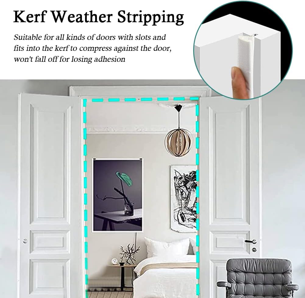 Kerf Weather Stripping Door Seal Strip 26 Ft Q Foam Door Weatherstrip Seal with Slot Card Slot