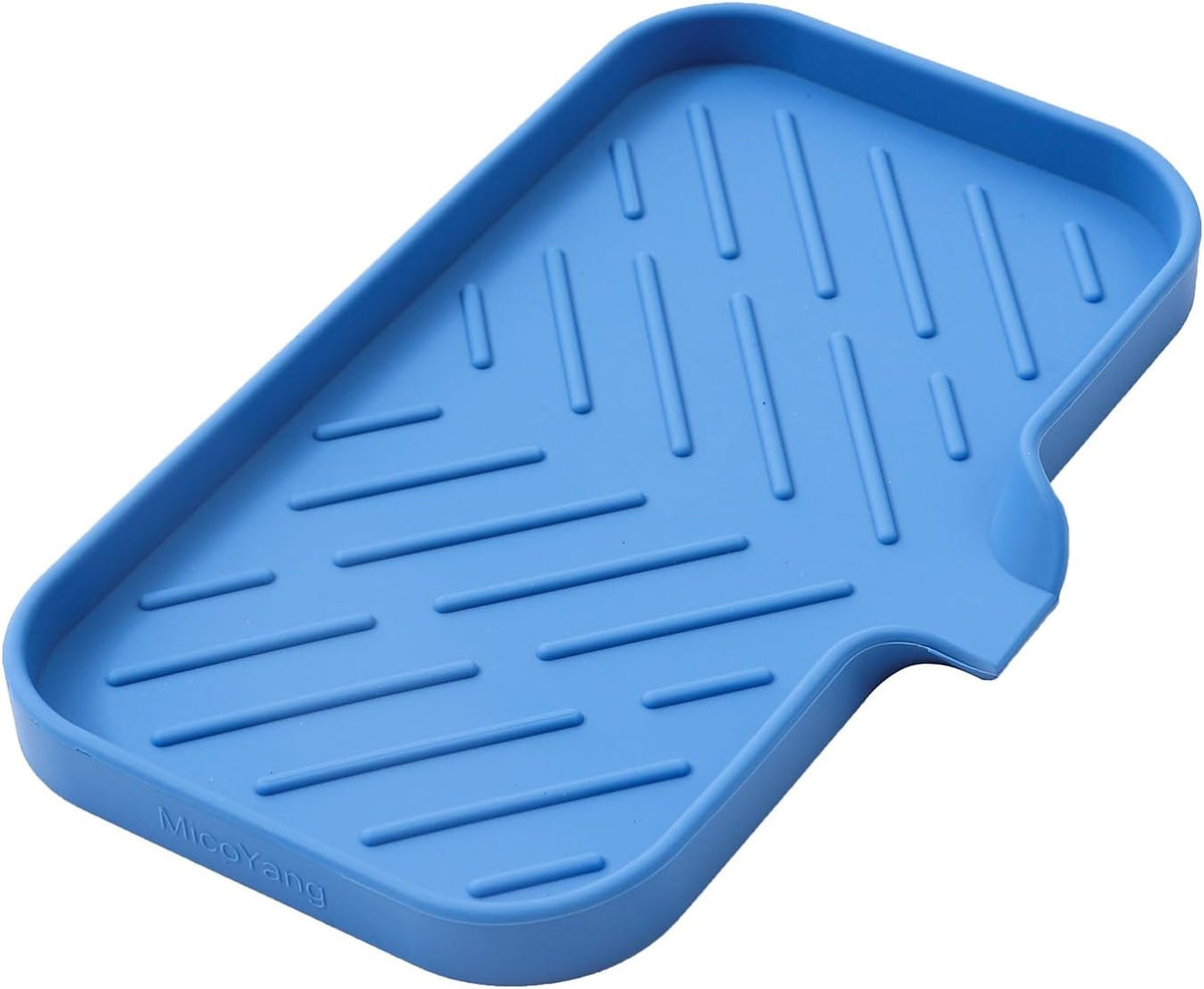 Silicone Bathroom Soap Dishes with Drain Spout Bathroom and Kitchen Sink Organizer,Sponge