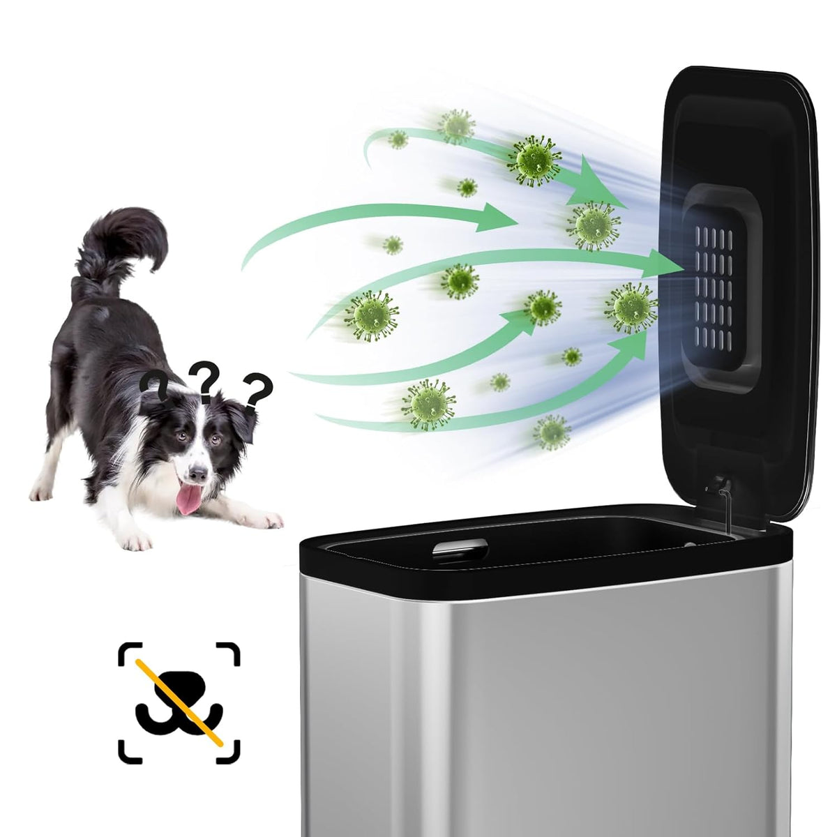 Stainless Steel Bathroom Trash Can with Lid Soft Close,1.6 Gallon Slim Garbage can,Small Metal Step