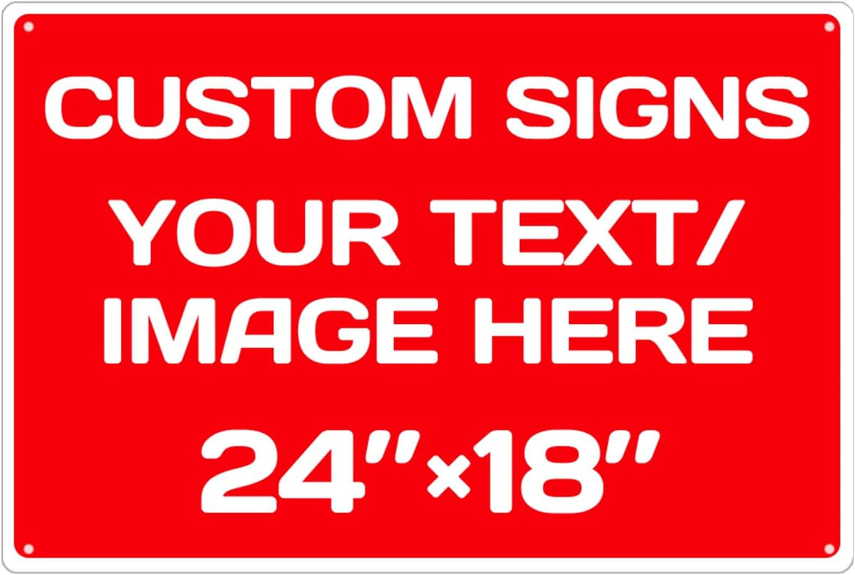 Personalized Aluminum Weatherproof Metal Signs - Custom Text & Picture, Multiple Sizes - Hazard