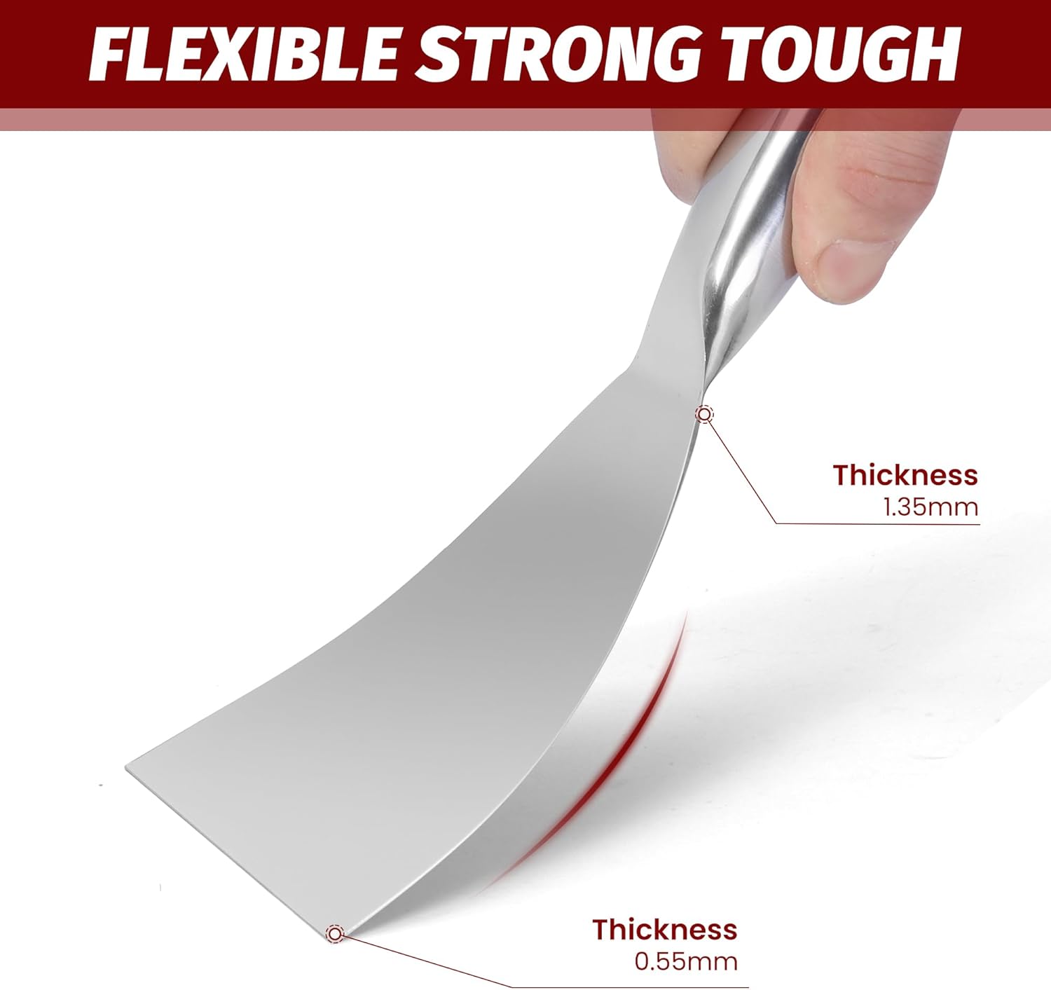 Putty Knife 6 Inch,One Piece Premium Polished All-Stainless Steel Scraper Tool for Drywall