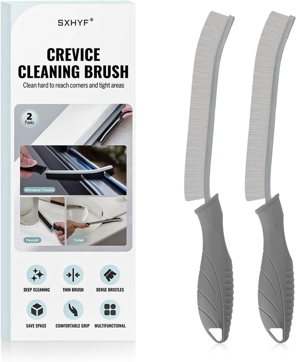 SXhyf Cleaning Brush - Hard Bristle Crevice Cleaning Brush, Multifunctional Gap Scrub Brush
