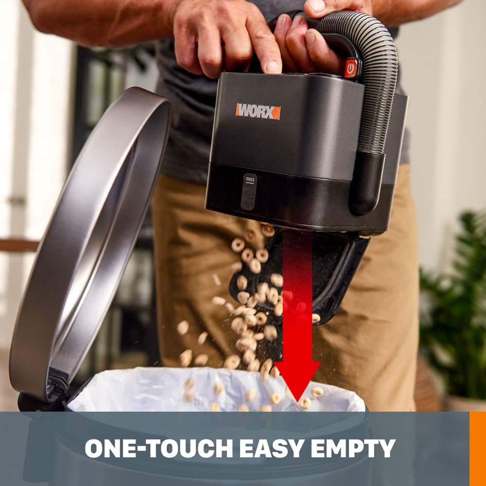 WORX WX030L.9 20V Power Share Cordless Cube Vac Compact Vacuum, Bare Tool Only, No Battery, Black
