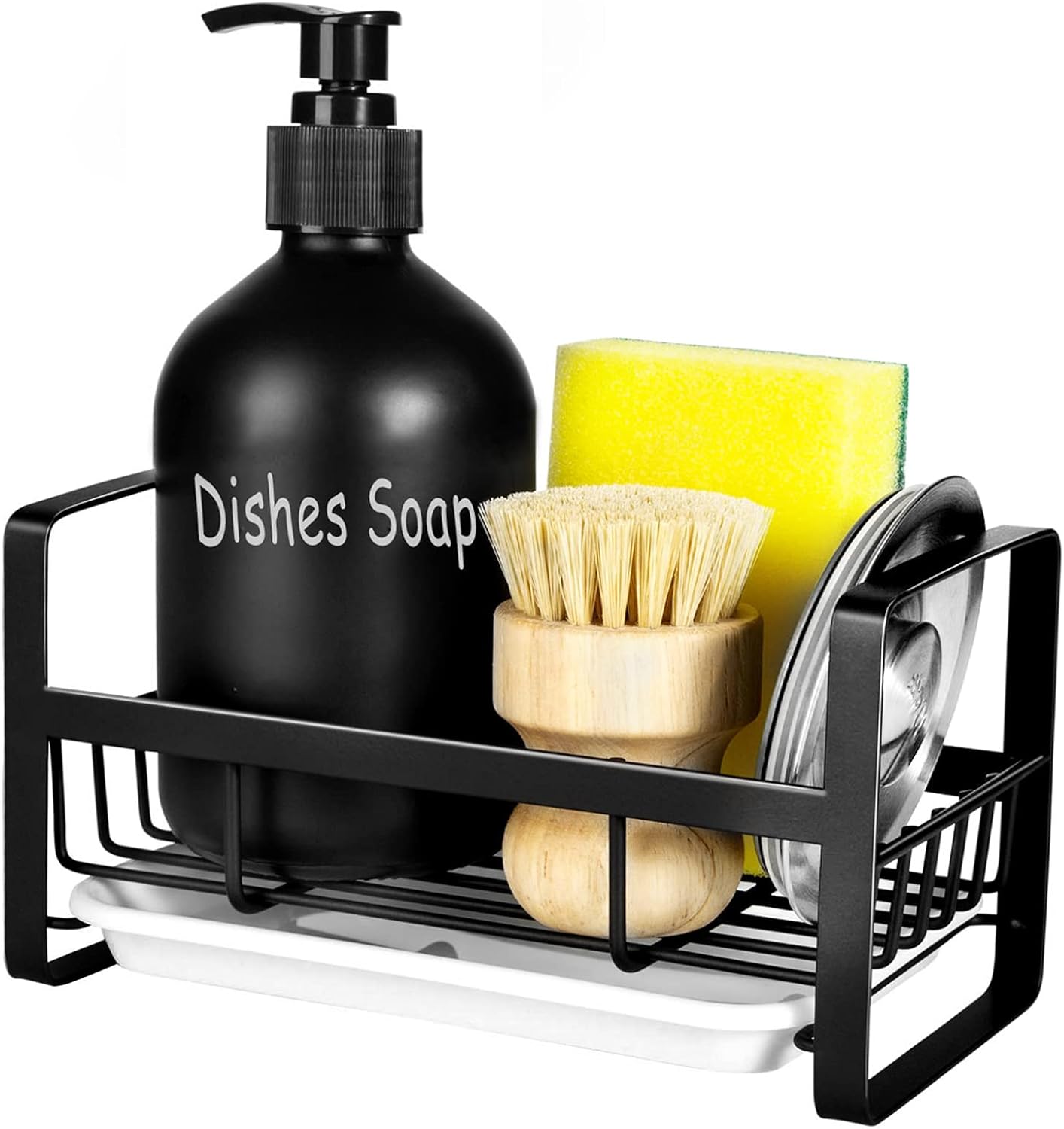 TEZZ Sponge Holder for Kitchen Sink- Stainless Steel Kitchen Sink Caddy for Organizing Sponge