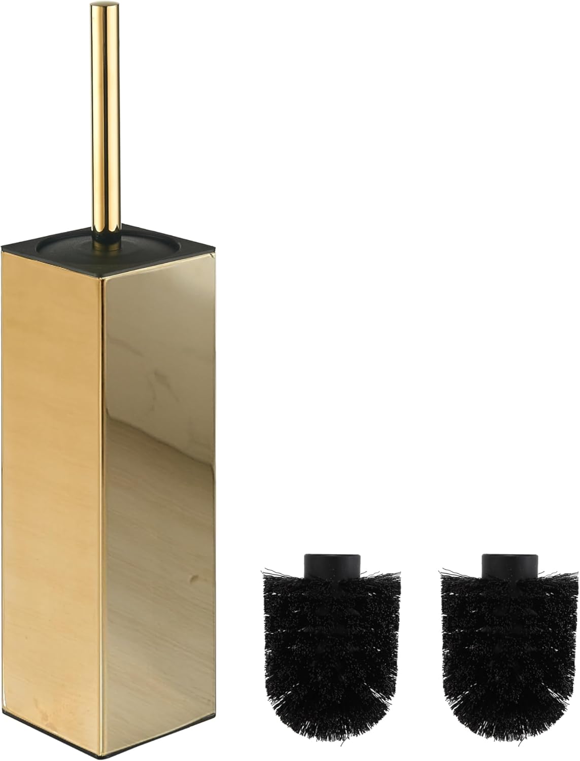 BGL Square Toilet Brush with Holder,Stainless Steel Rubber Painted Toilet Bowl Brush and Holder for