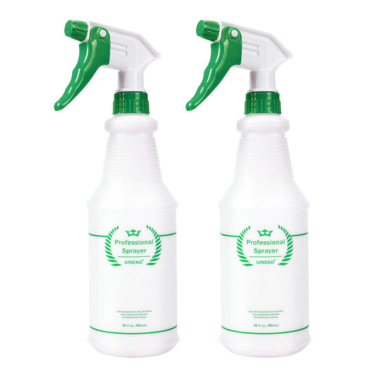 Plastic Spray Bottle 2 Pack, 32 Oz, All-Purpose Heavy Duty Spraying Bottles Leak Proof Mist Empty