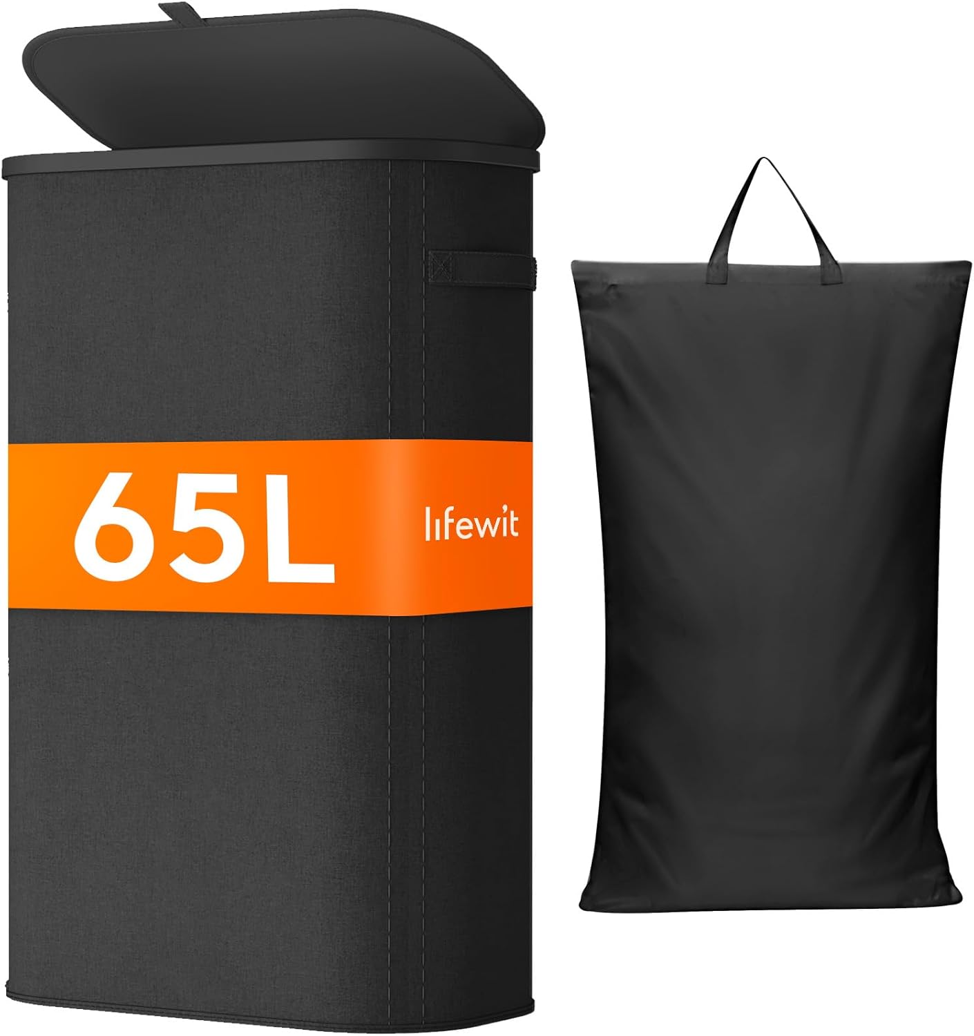 Lifewit 65L Slim Laundry Basket with Lid, Narrow Large Laundry Hamper with Plastic Handles and