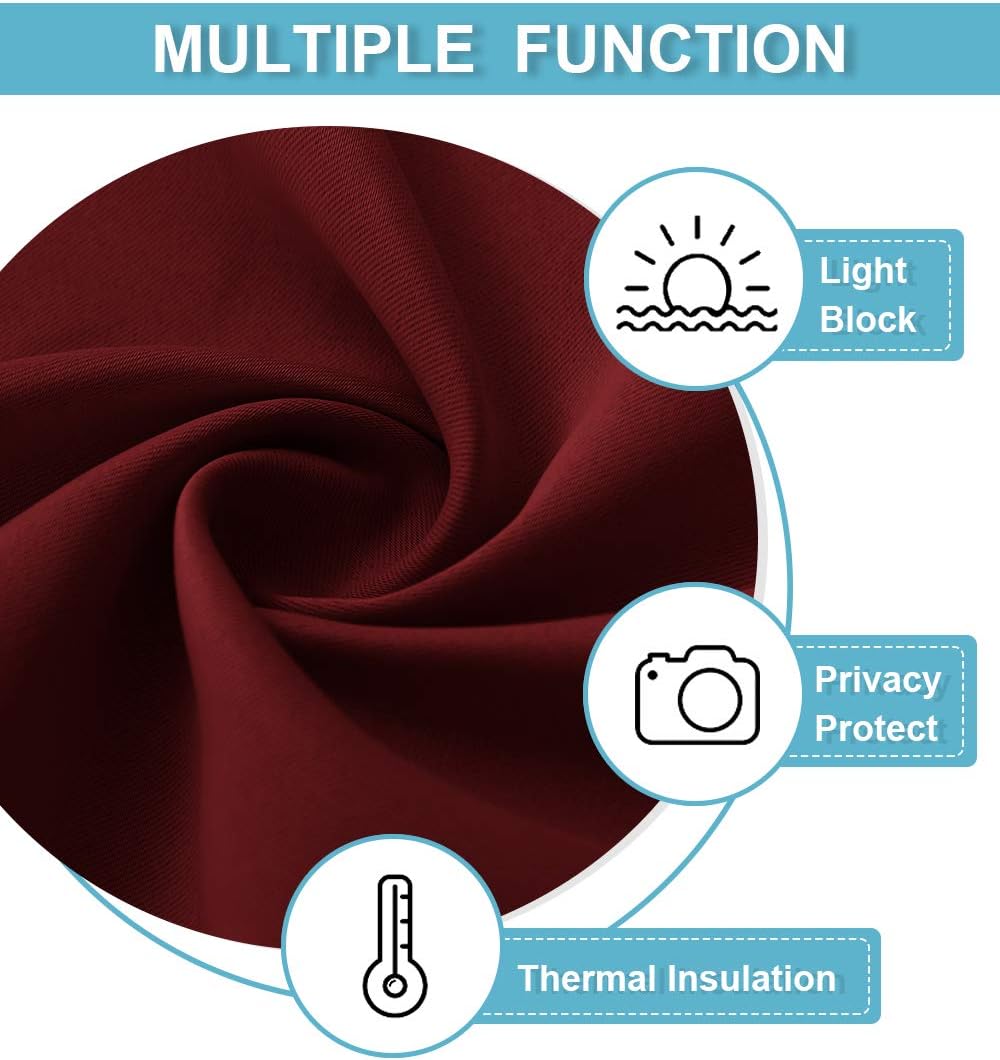 RYB HOME Blackout Curtains for Kitchen, Over Sink Privacy Curtains Window Decor, Thermal Insulating