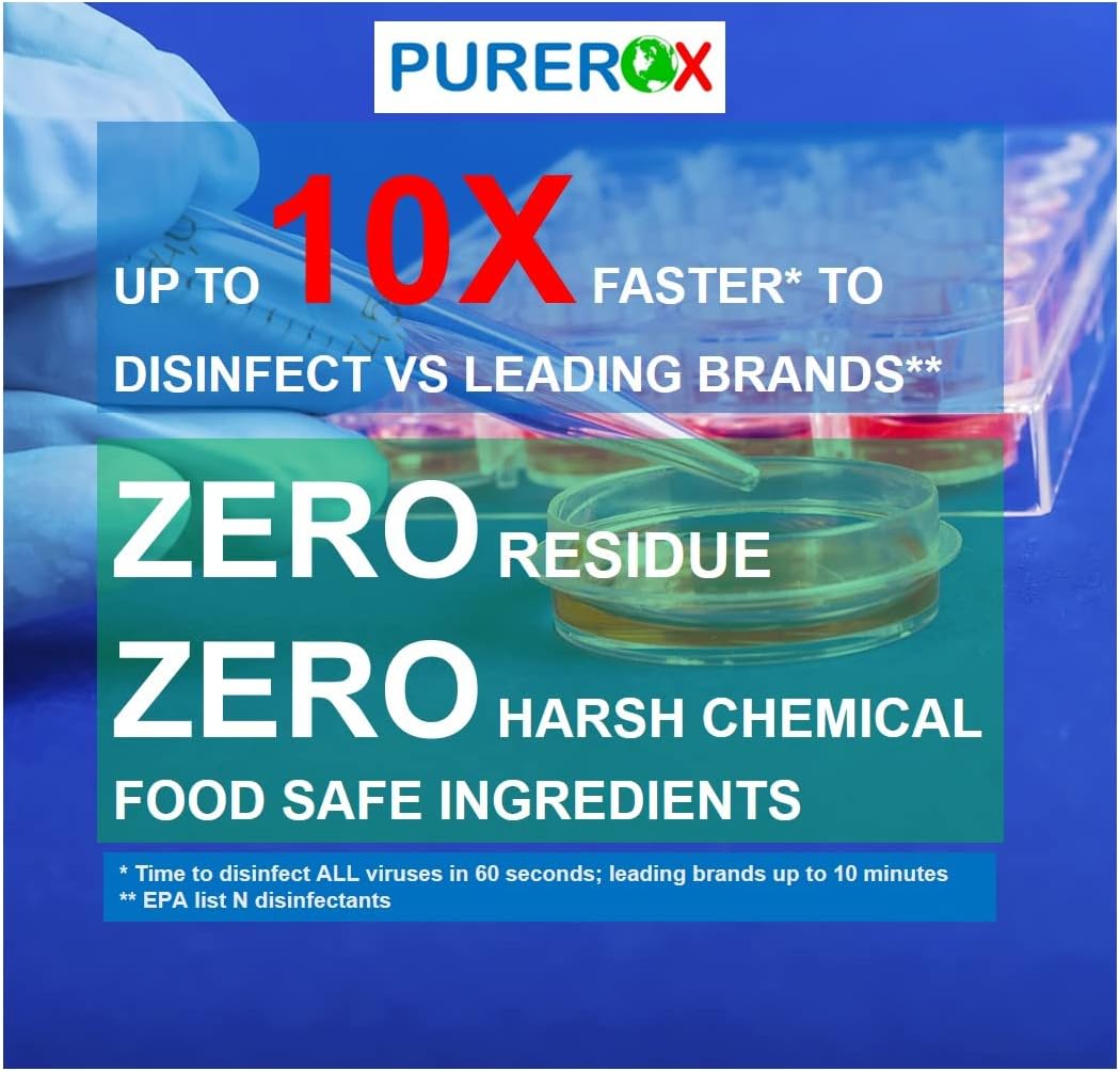 disinfectant (16oz, 2pk) Eliminate 99.9999% MRSA, Norovirus, Viruses, Fungus, Bacteria. Hospital