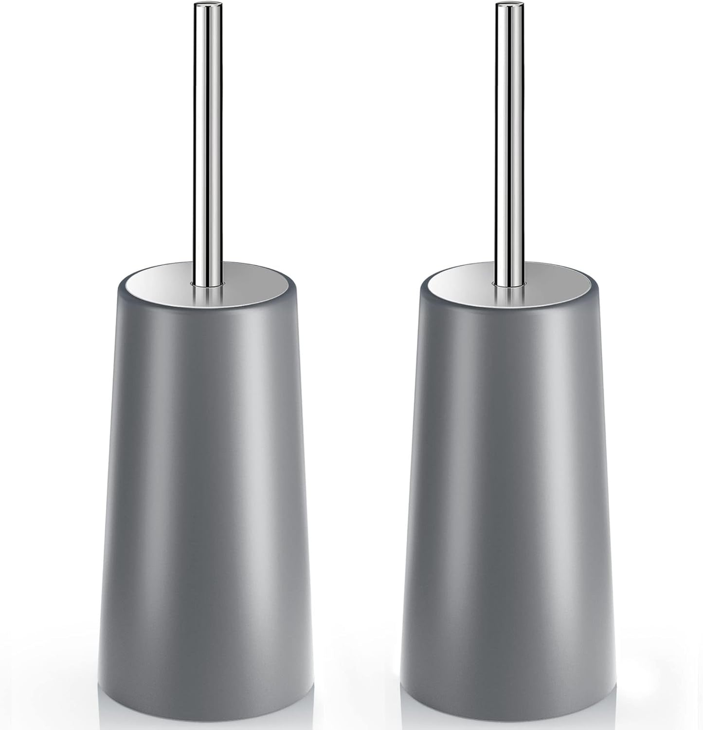 Toilet Brush and Holder, 2 Pack Toilet Brush with 304 Stainless Steel Long Handle, Toilet Bowl