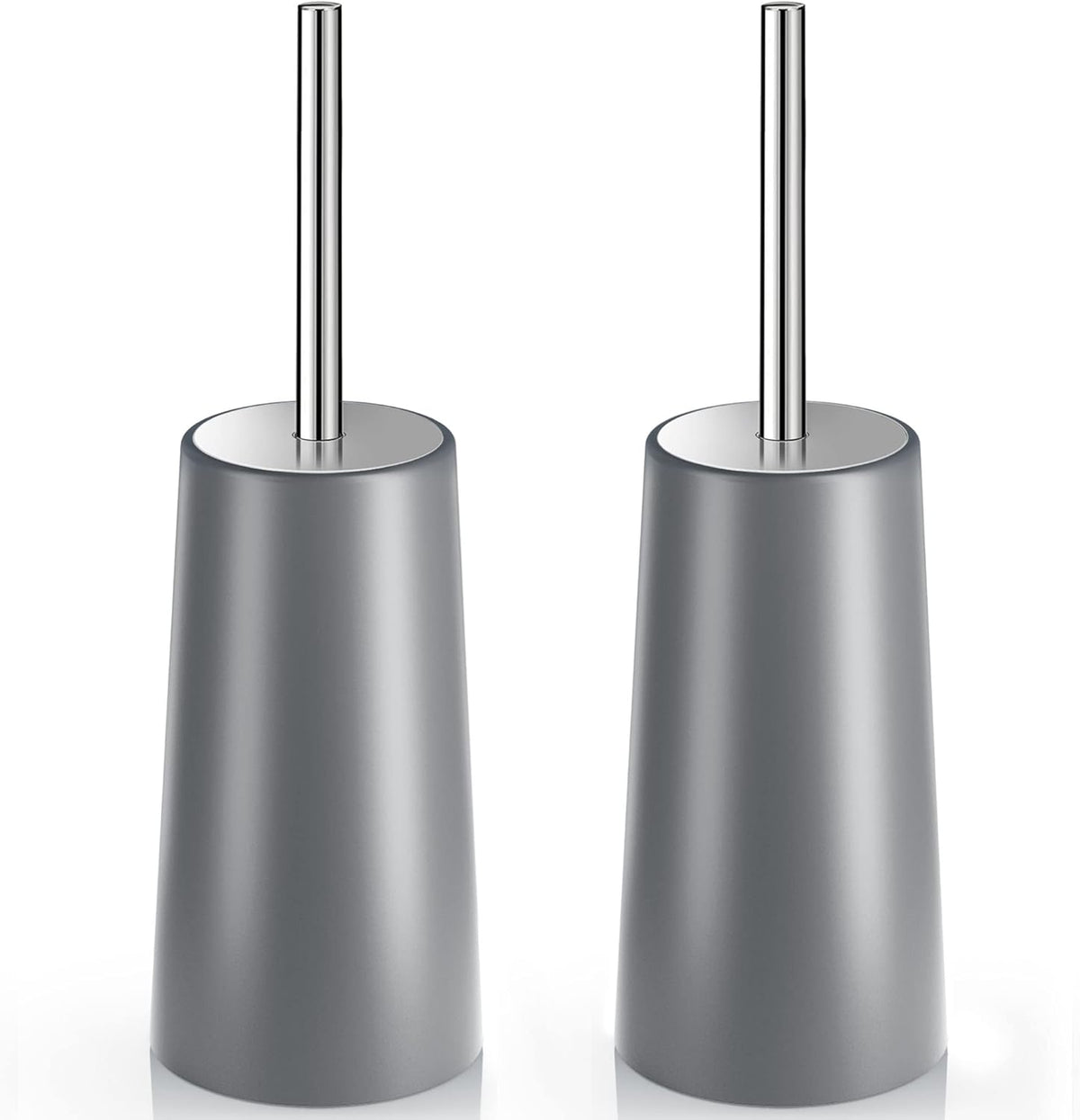 Toilet Brush and Holder, 2 Pack Toilet Brush with 304 Stainless Steel Long Handle, Toilet Bowl