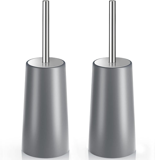 Toilet Brush and Holder, 2 Pack Toilet Brush with 304 Stainless Steel Long Handle, Toilet Bowl