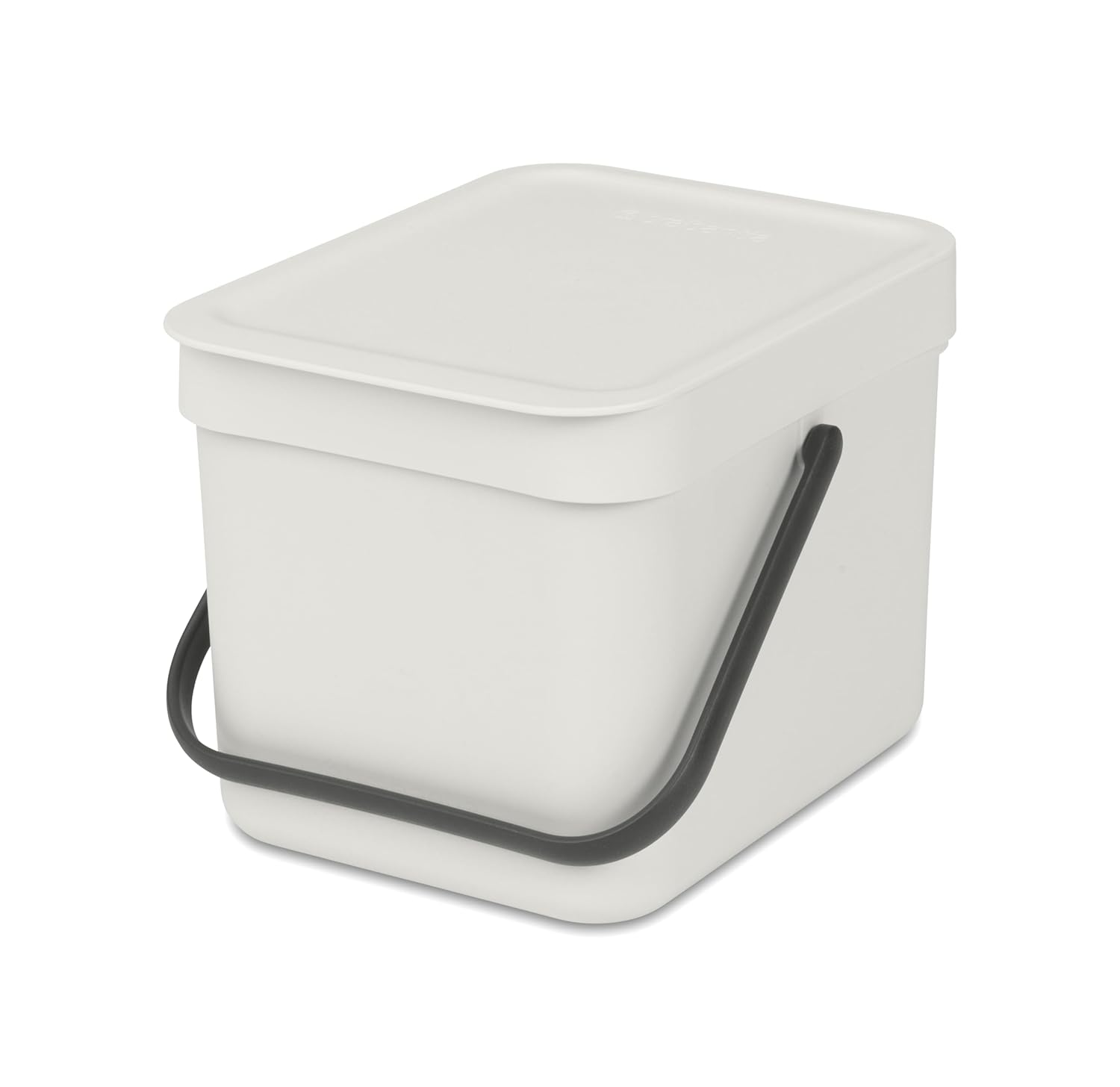 Brabantia Sort & Go Food Trash Can (1.6 Gal/Light Gray) Small Countertop Kitchen Compost Caddy with