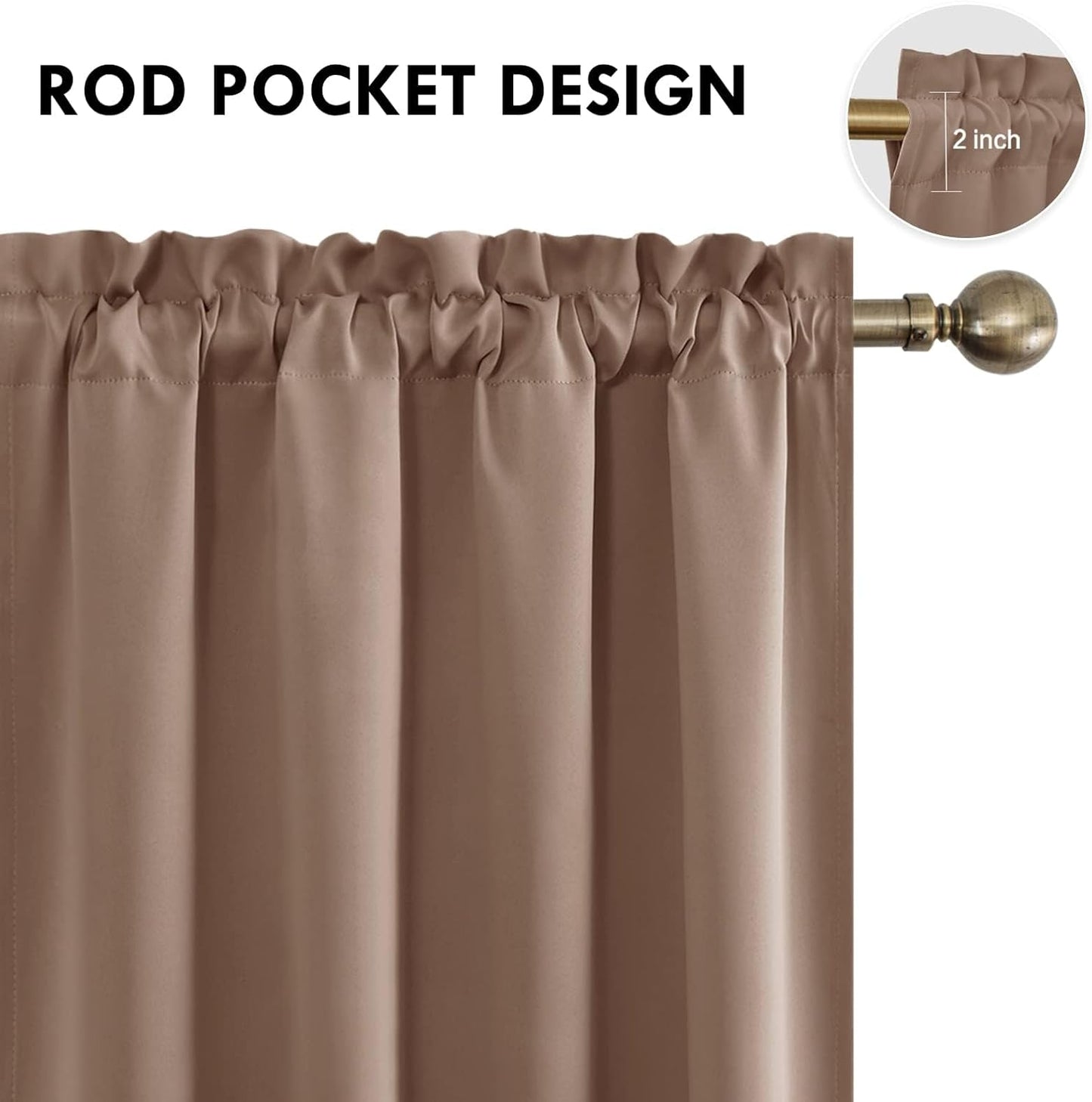 DWCN Blackout Curtains for Living Room Thermal Insulated, Energy Saving & Noise Reducing Bedroom