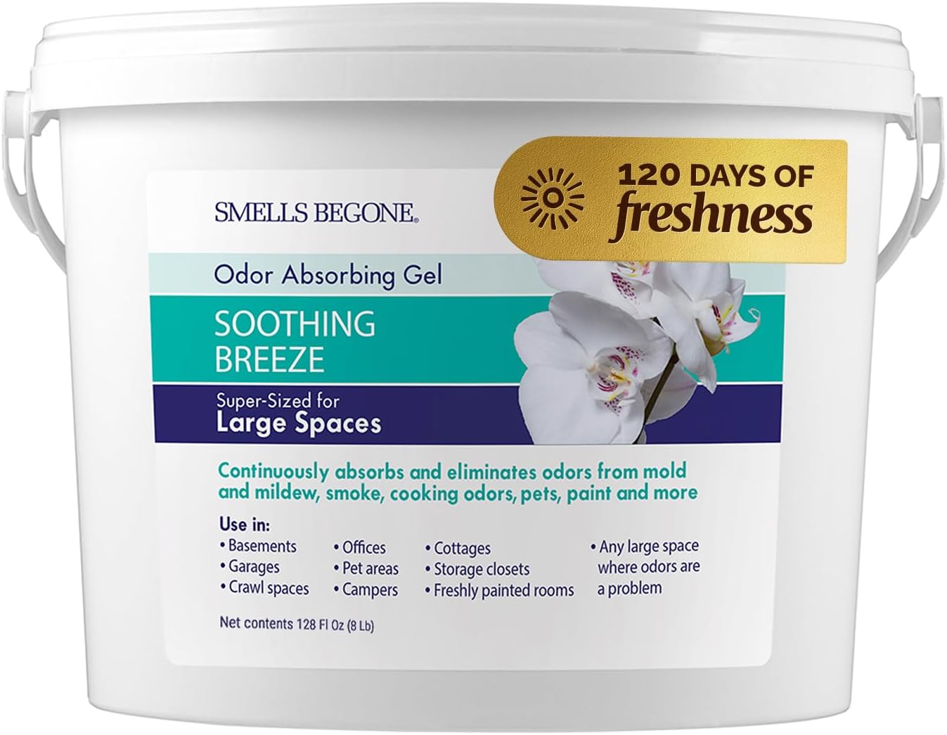 SMELLS BEGONE 1-Gallon Odor Absorber Gel - Air Freshener & Odor Eliminator for Homes, Garages &