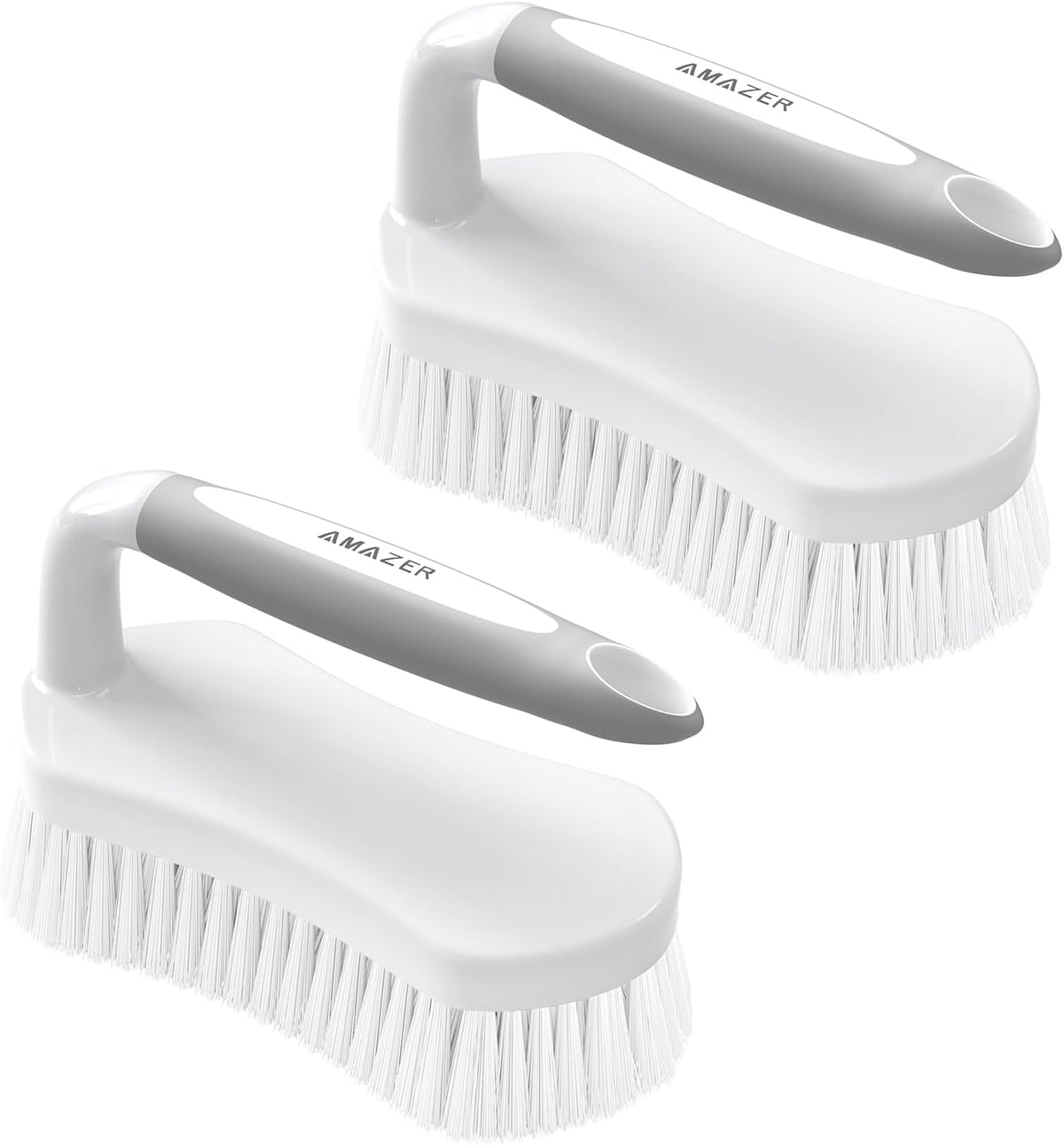 Amazer Scrub Brush for Cleaning Comfort Grip Shower Scrubber Flexible Stiff Bristles with Handle