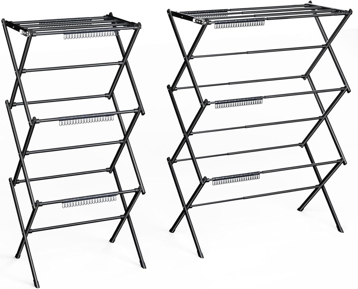 3 Tier Clothes Drying Rack,Foldable & Portable Clothing Drying Rack,Space-Saving Design, Indoor &