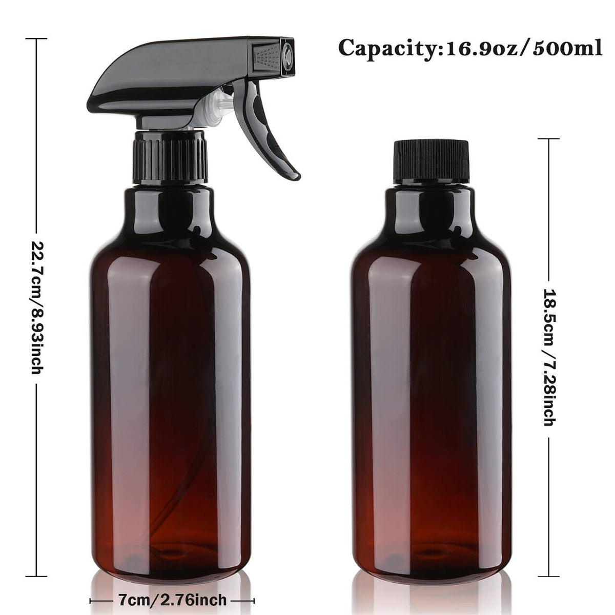 Plastic Spray Bottles Empty Spray Bottle 16.9oz/500ml 2 Pack Heavy Duty Spraying Bottles