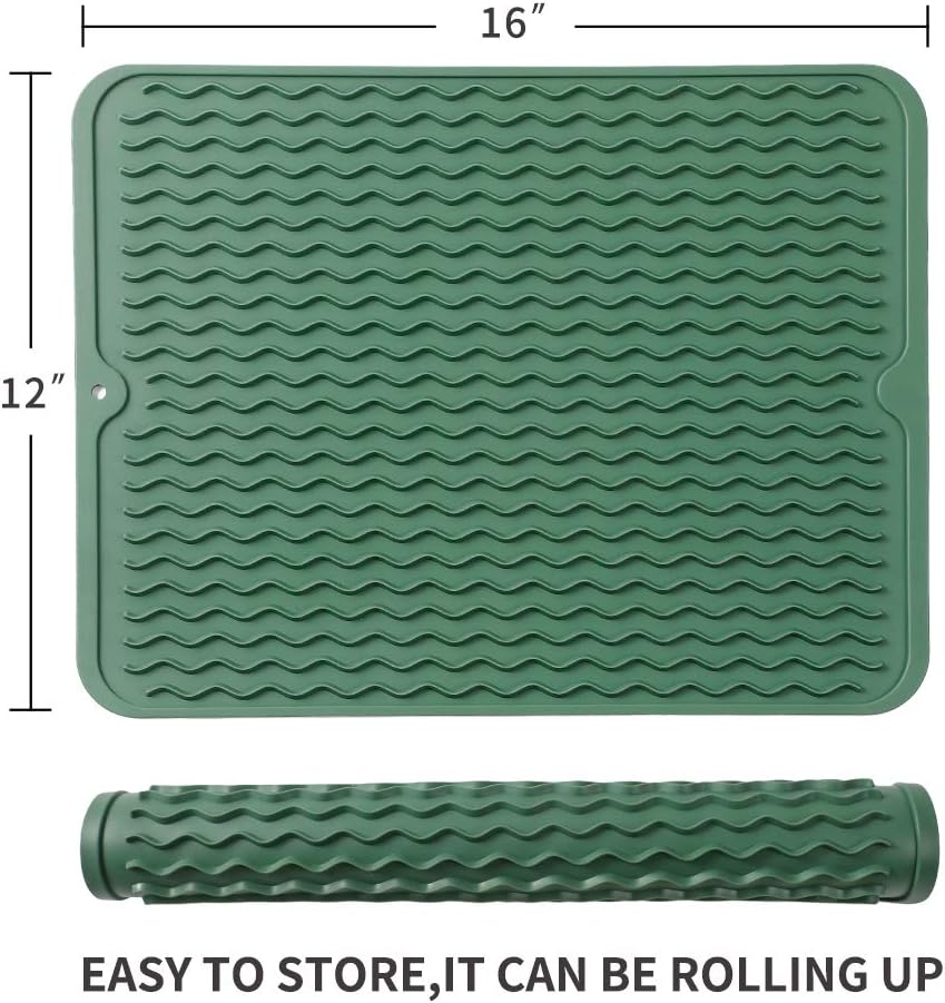 Silicone Dish Drying Mat for Multiple Usage,Easy clean,Eco-friendly,Heat-resistant Silicone Mat for