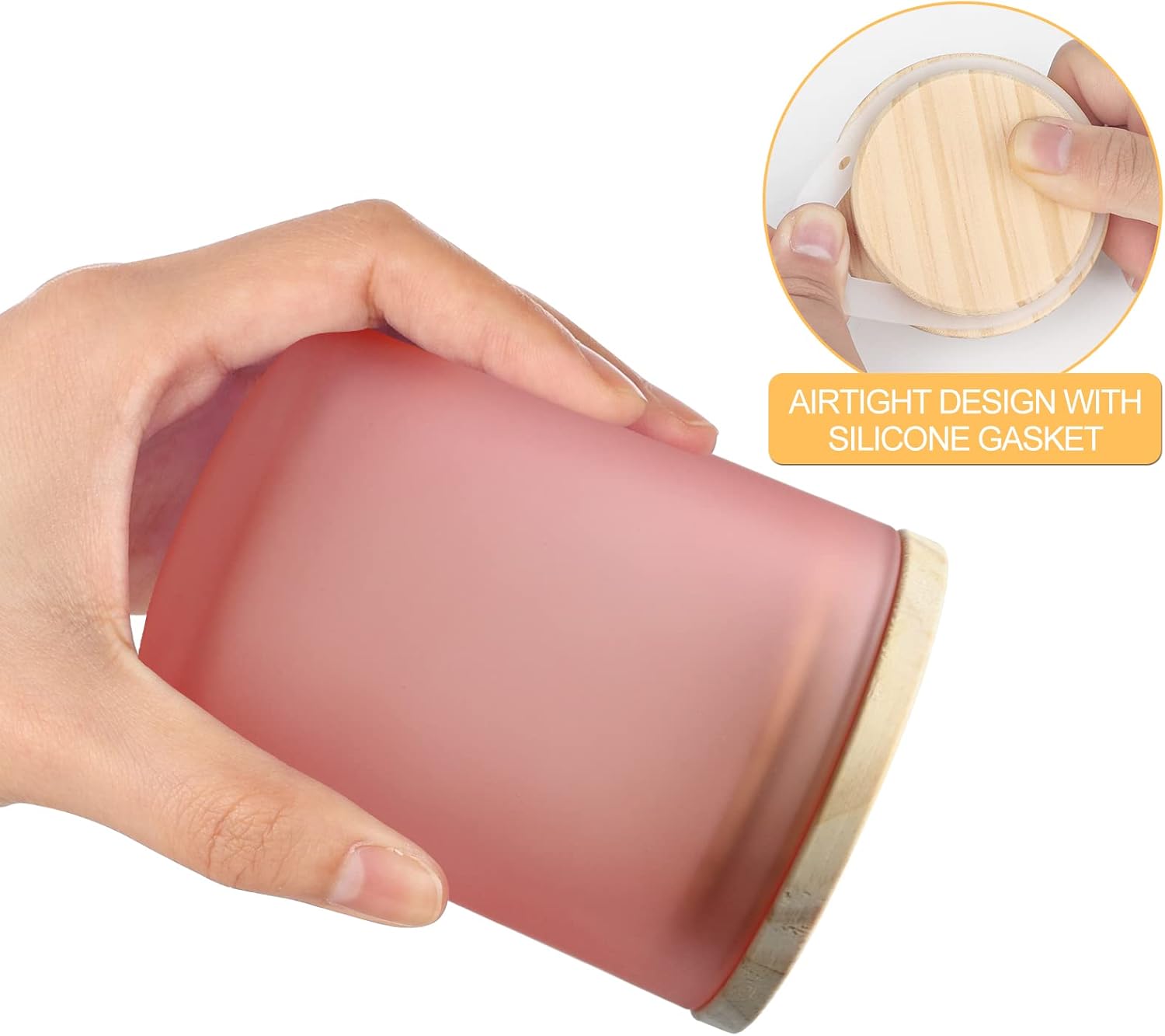 Thick Candle Jars for Making Candles 12 Pcs, 7 OZ Empty Jars with Wood Lids for Candle Making