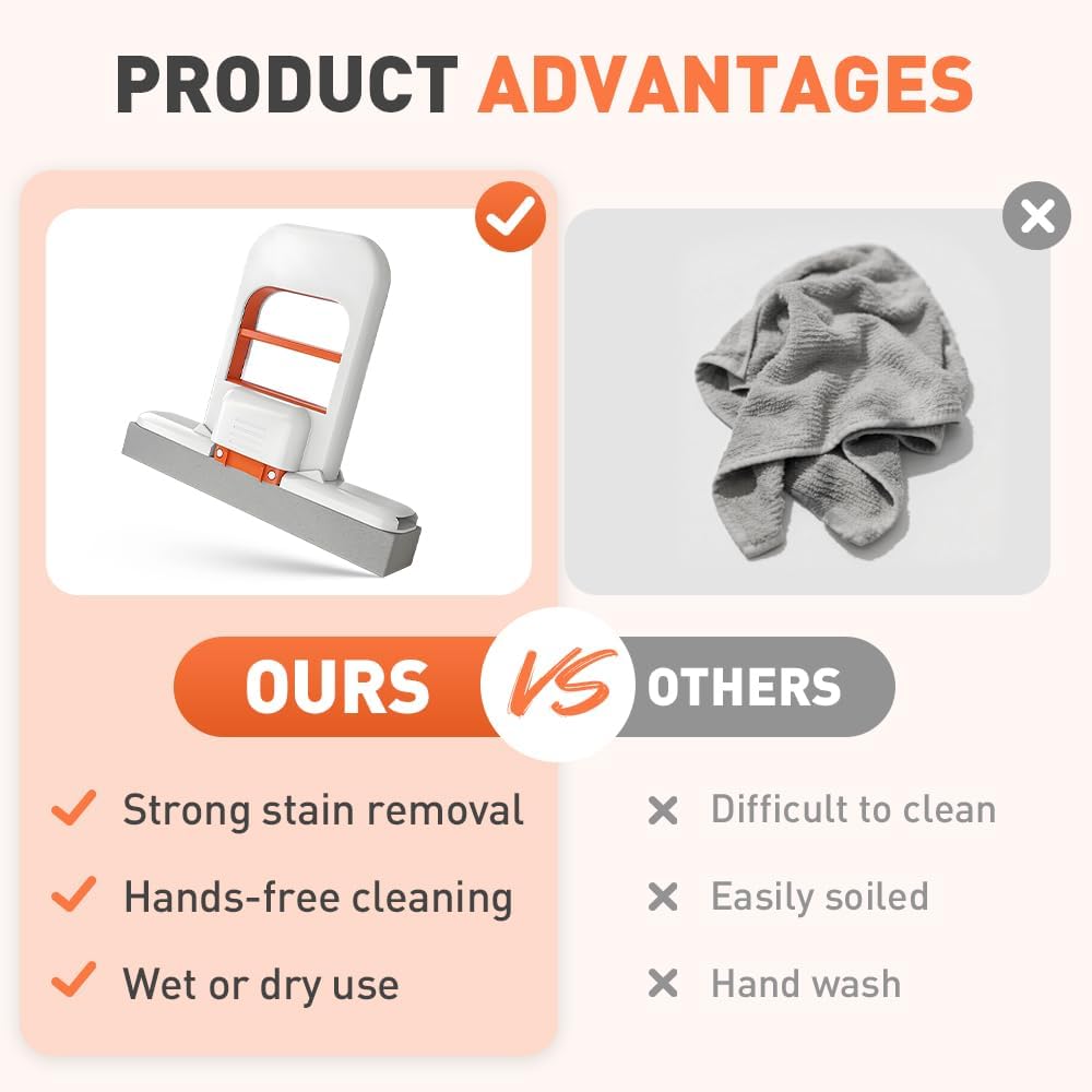 Mini Foldable Desktop Mop, Wet and Dry Portable Cleaning Sponge Mop,Self Squeezing Mini Sponge Mop