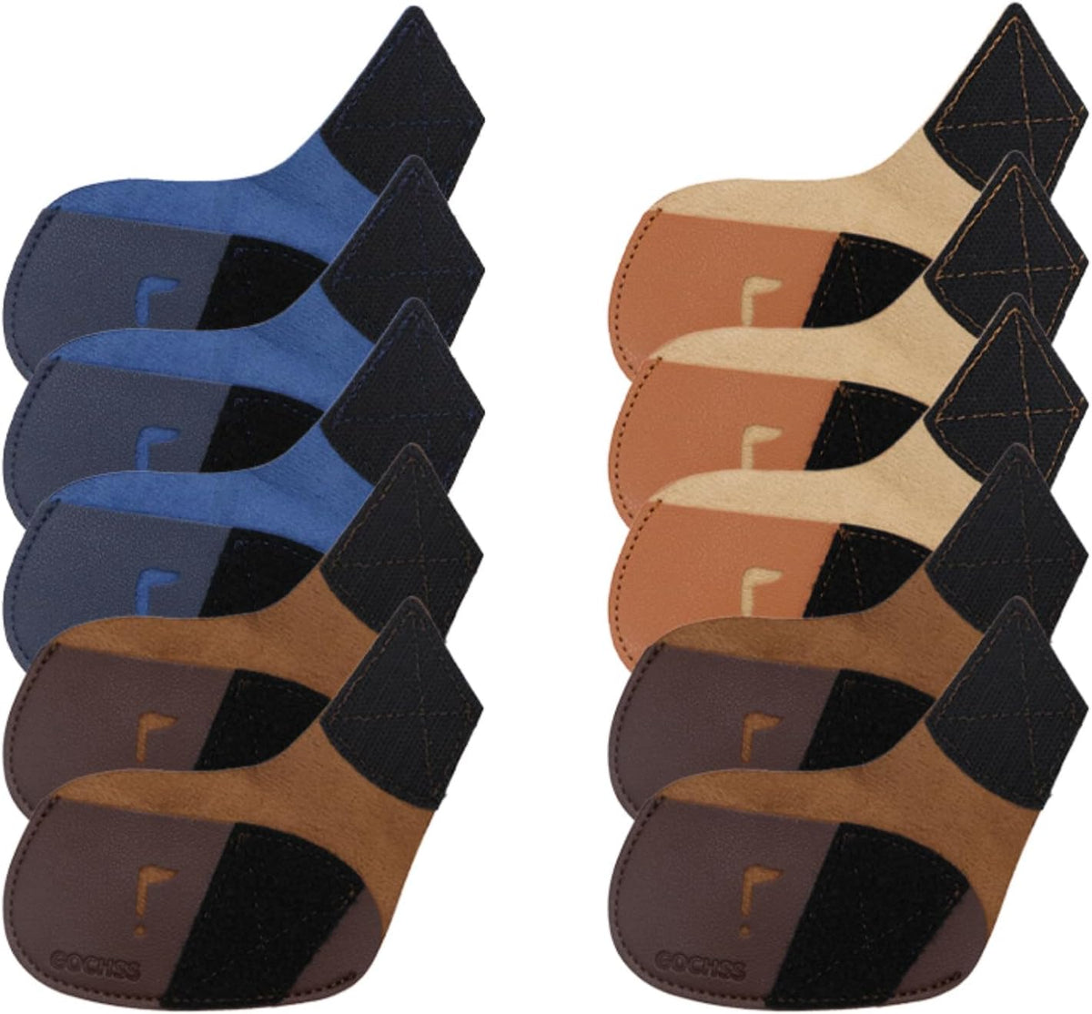 I Golf Iron Headcovers 10pcs PU Fit Both Right-Handed Clubs Golf Club Protector for Titleist