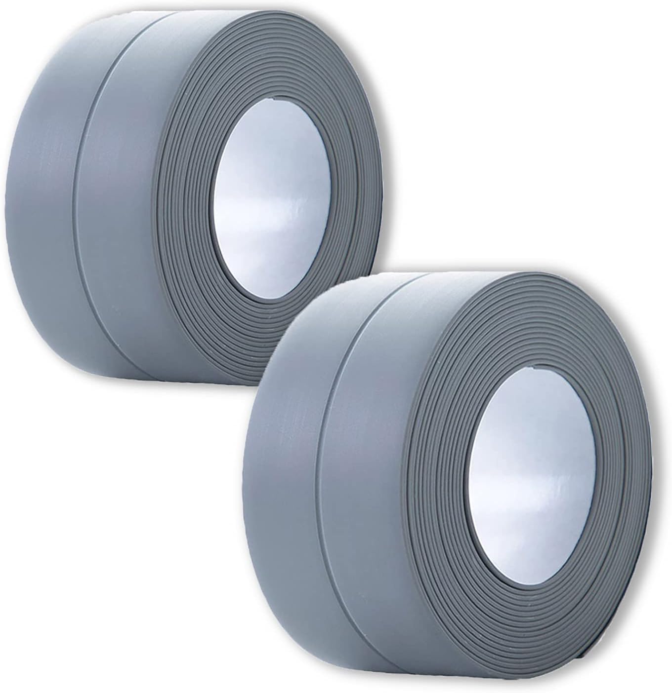 2 Pack Caulk Strip, 1.5" x 10.5Ft PVC Self Adhesive Caulk Tape, Sealing Waterproof Silicone Tape