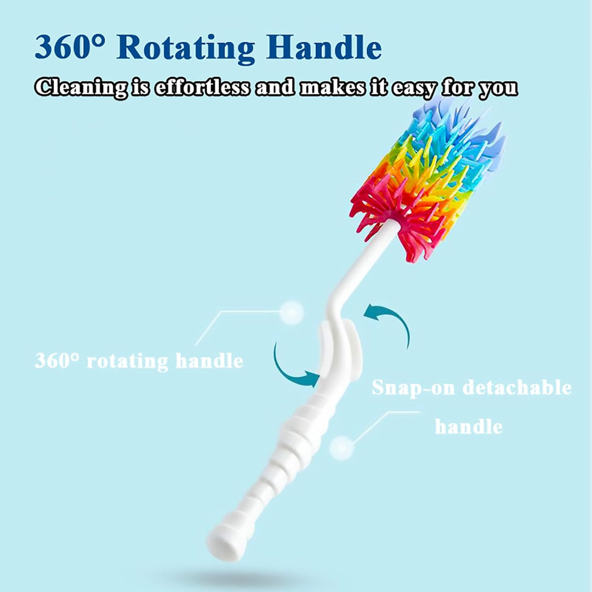Rayhee Bottle Brush Cleaner-Baby Milk Bottle Cleaner Soft Silicone Bottle Brusher / 360 Degree