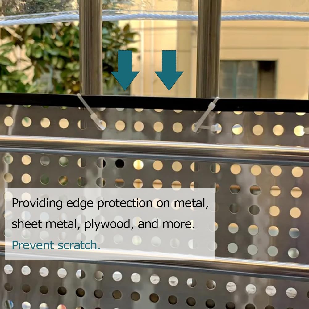 Rubber Edge Trim Black, U Channel Rubber Seal Strip with Self-Adhesive Tape, Metal Edge Protector