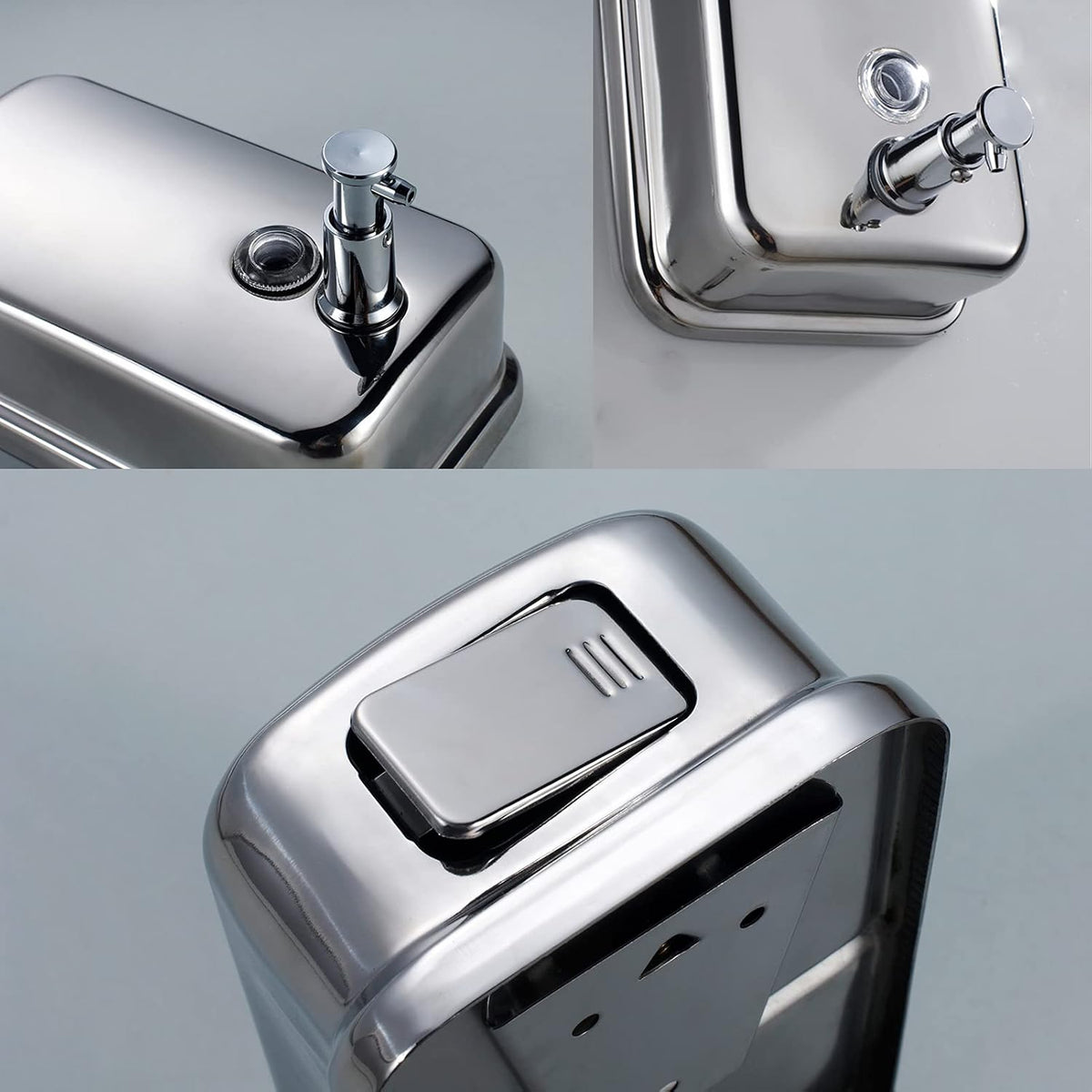 Stainless Steel Soap Dispenser for Home – 16.9oz Wall Mount, Anti-Leak Pump, Brushed Nickel Finish