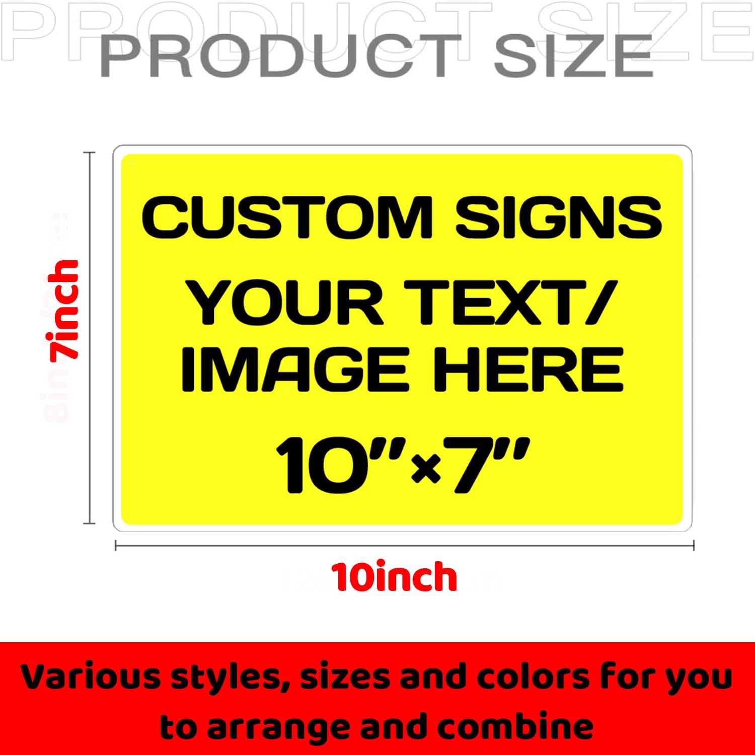Personalized Aluminum Weatherproof Metal Signs - Multiple Sizes, Custom Text & Picture, Hazard
