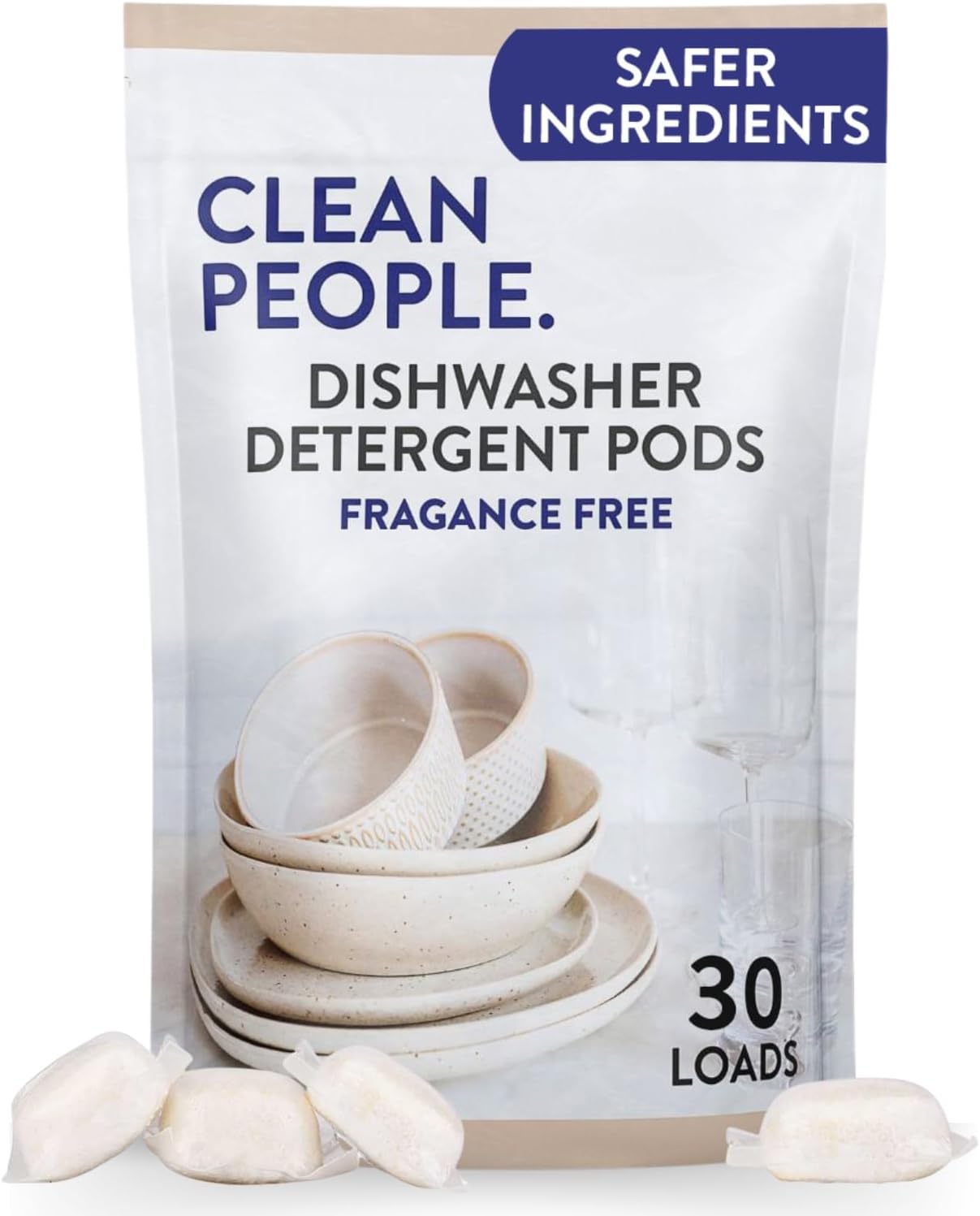 The Clean People Dishwasher Pods - Cuts Grease & Rinses Sparkling Clean - Residue-Free - Phosphate
