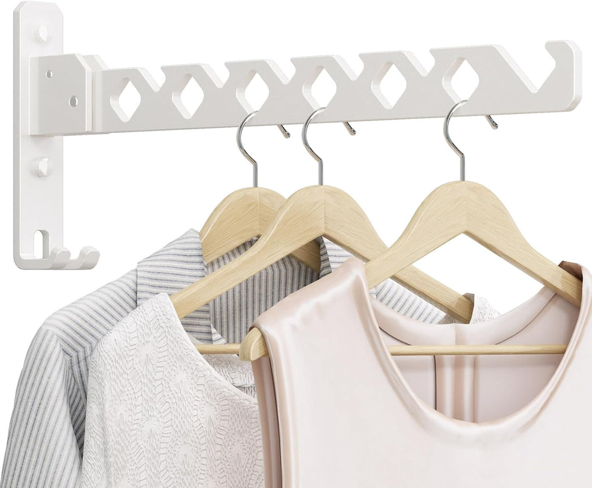 Wall Mounted Clothes Drying Rack, Wall Clothes Hanger Foldable, Laundry Hanger Hook for Bathroom