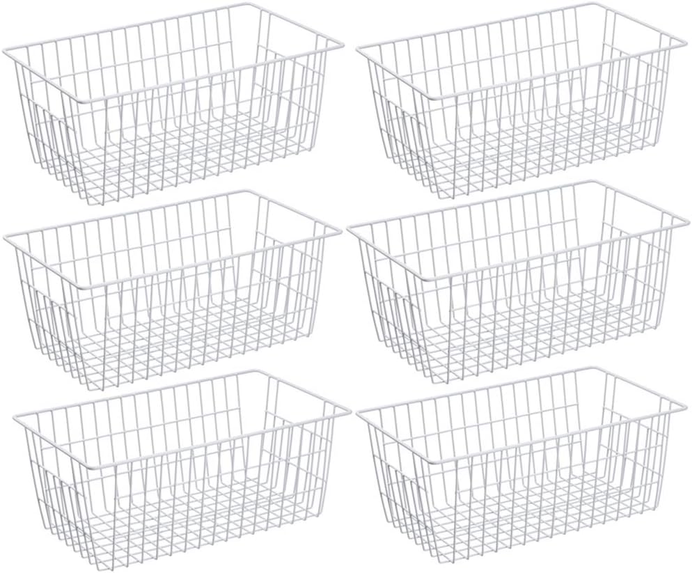 SANNO Wire Metal Baskets Freezer Baskets Farmhouse Organizer Storage Bins Large Organizer Bins for