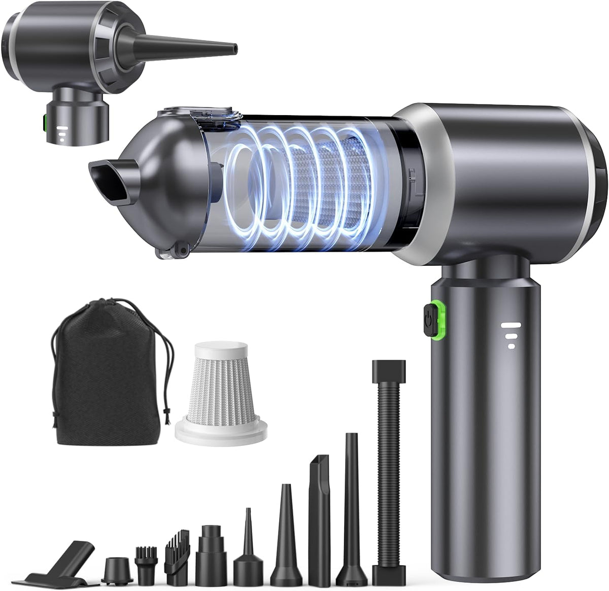 Car Vacuum Portable Cordless, Small Handheld Vacuum Cleaner with 24000PA High Power Suction, Mini