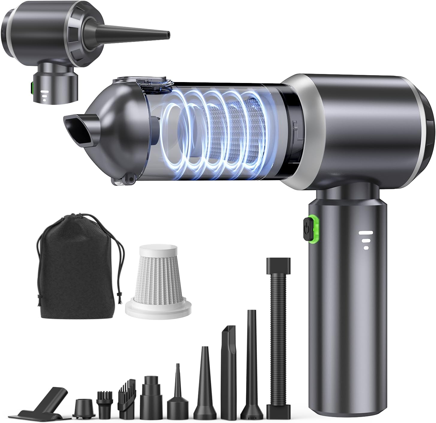 Car Vacuum Portable Cordless, Small Handheld Vacuum Cleaner with 24000PA High Power Suction, Mini