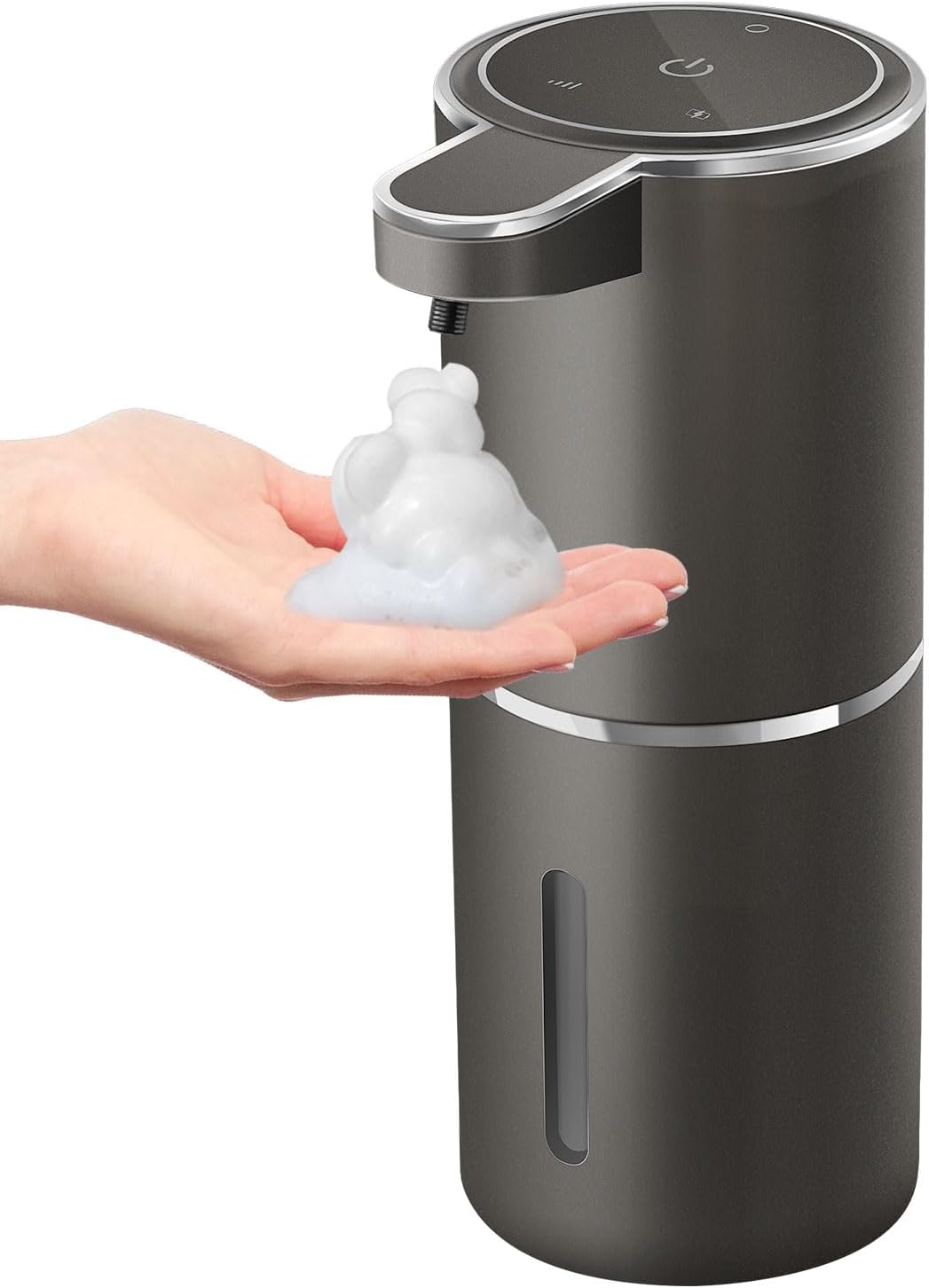 Automatic Foaming Soap Dispenser,4-Level Adjustable Foam, Wall Mount, USB Rechargeable,12.8oz/