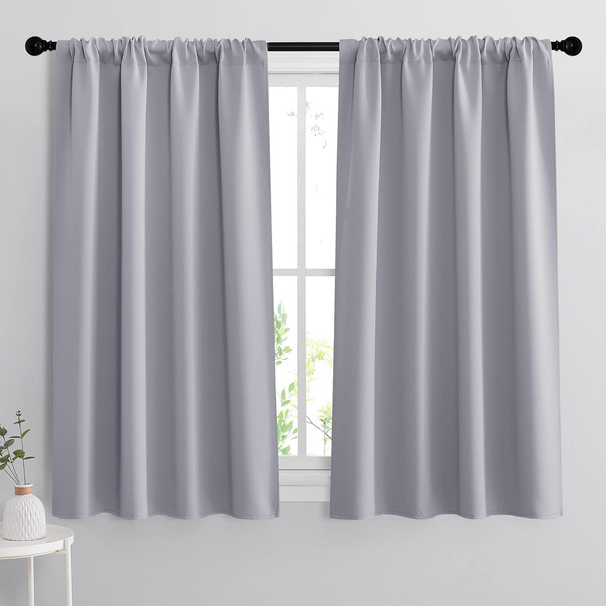 RYB HOME Curtains for Bedroom 63 inches Long, Blackout Thermal Insulating Window Treatment Drapes