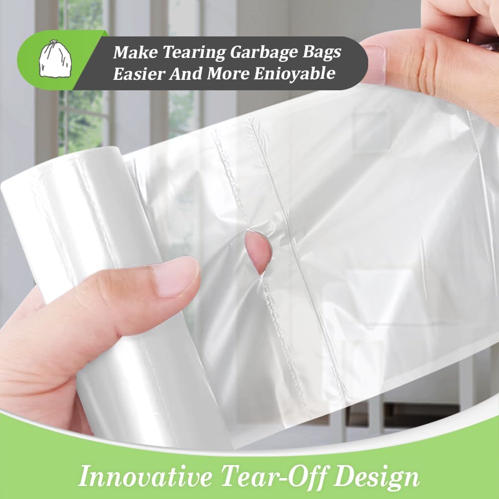 2.6 Gallon 220 Counts Strong Trash Bags Garbage Bags by Teivio, Bathroom Trash Can Bin Liners