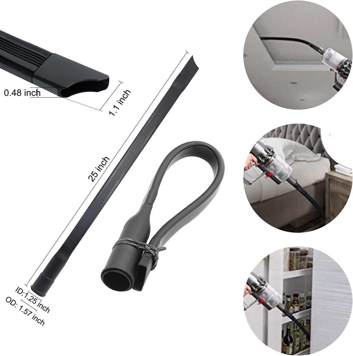 10 Pcs Universal Vacuum Attachments for Shop Vac Accessories - 2 1/2" to 1 1/4" and 1 7/8" to 1"