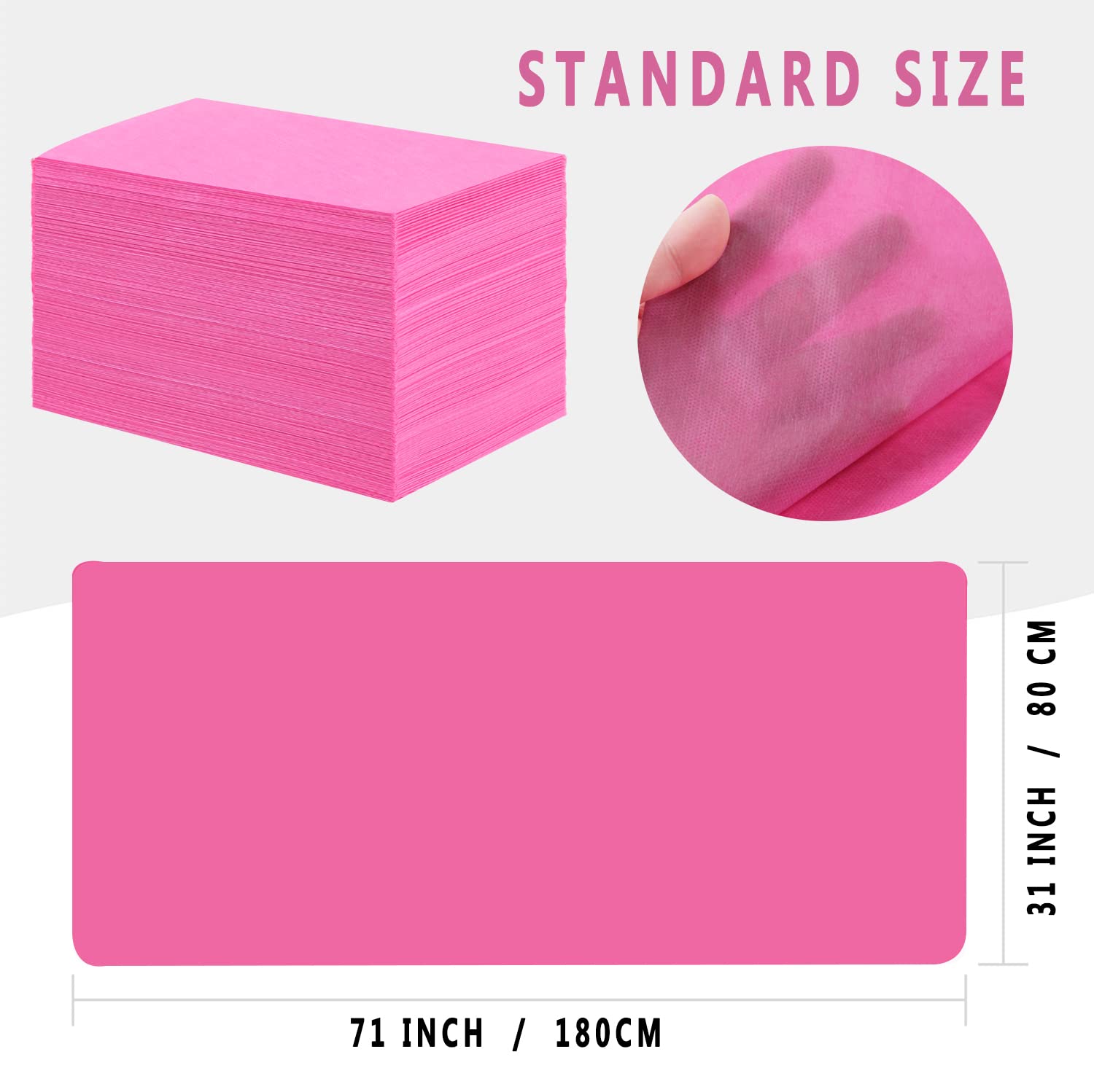100 Pcs Disposable Bed Sheets 31" x 71" Massage Table Sheets Non Woven Fabric SPA Bed Cover