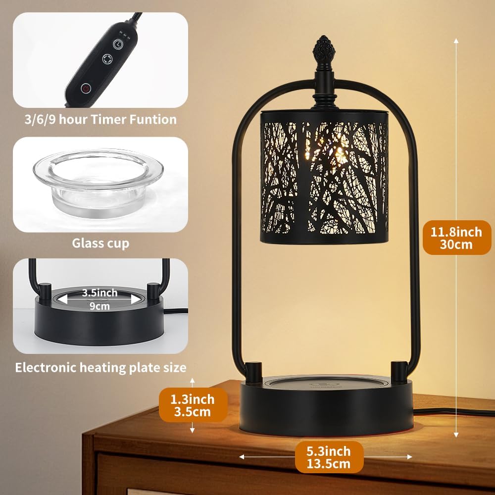 Tree Candle Warmer Lamp, LED Colors Changing Candle Warmer with ATimer, Bedroom Living Room Home