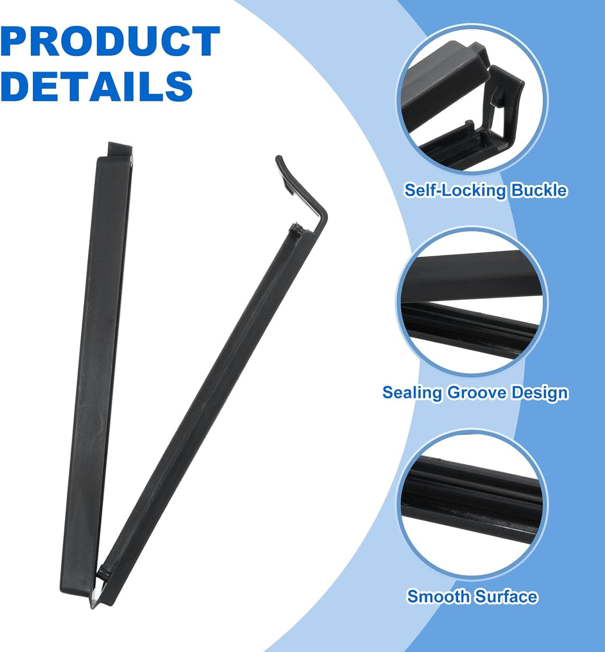 PATIKIL Sealing Clips 4.3 Inch, 10 Pack Reusable Plastic Bag Clip Clamp Sealer for Food Storage